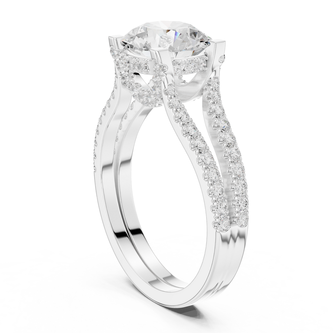 Elegant Double Band Lab-Grown Diamond Ring in Rose Gold | Kiashaa Jewellery