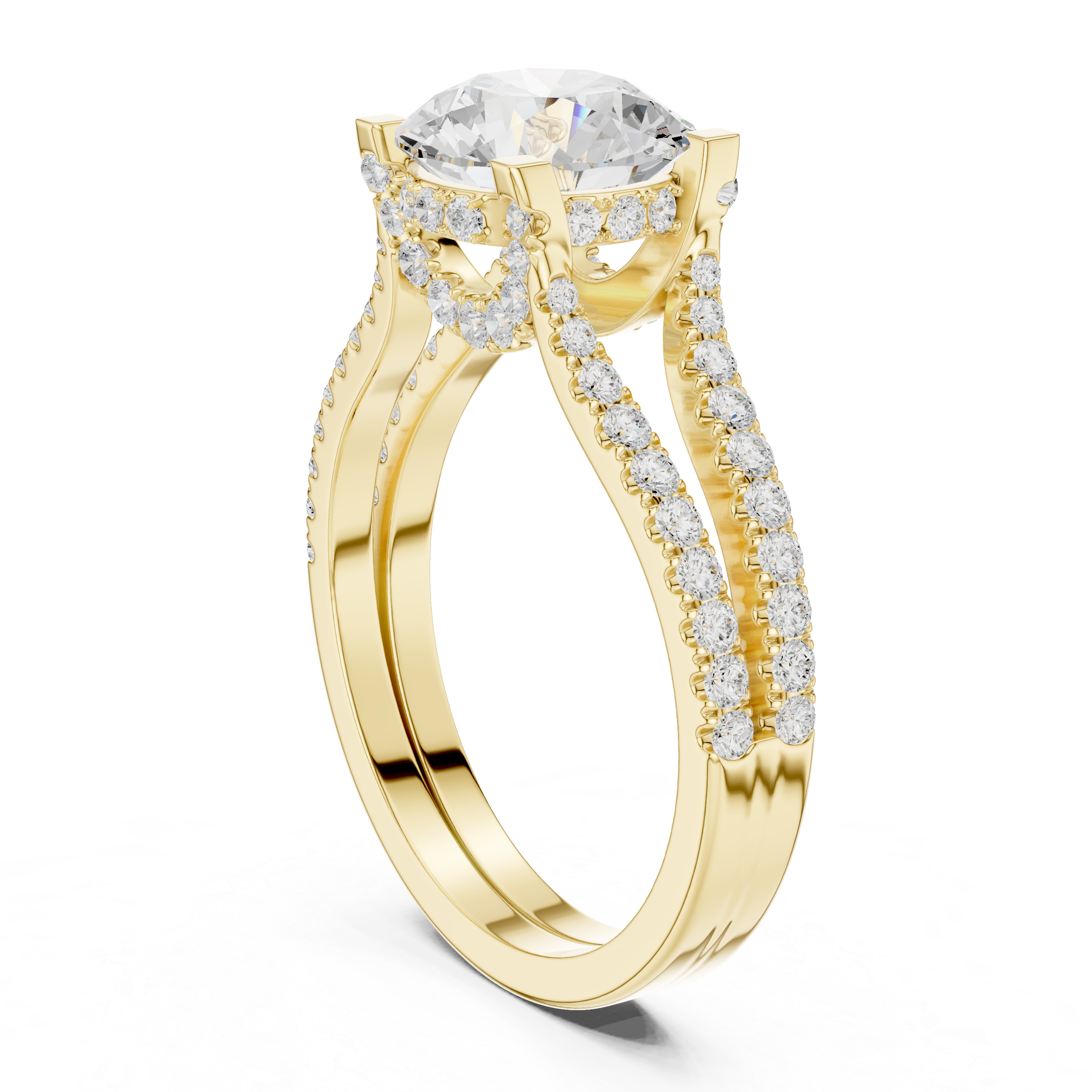 Elegant Double Band Lab-Grown Diamond Ring in Rose Gold | Kiashaa Jewellery