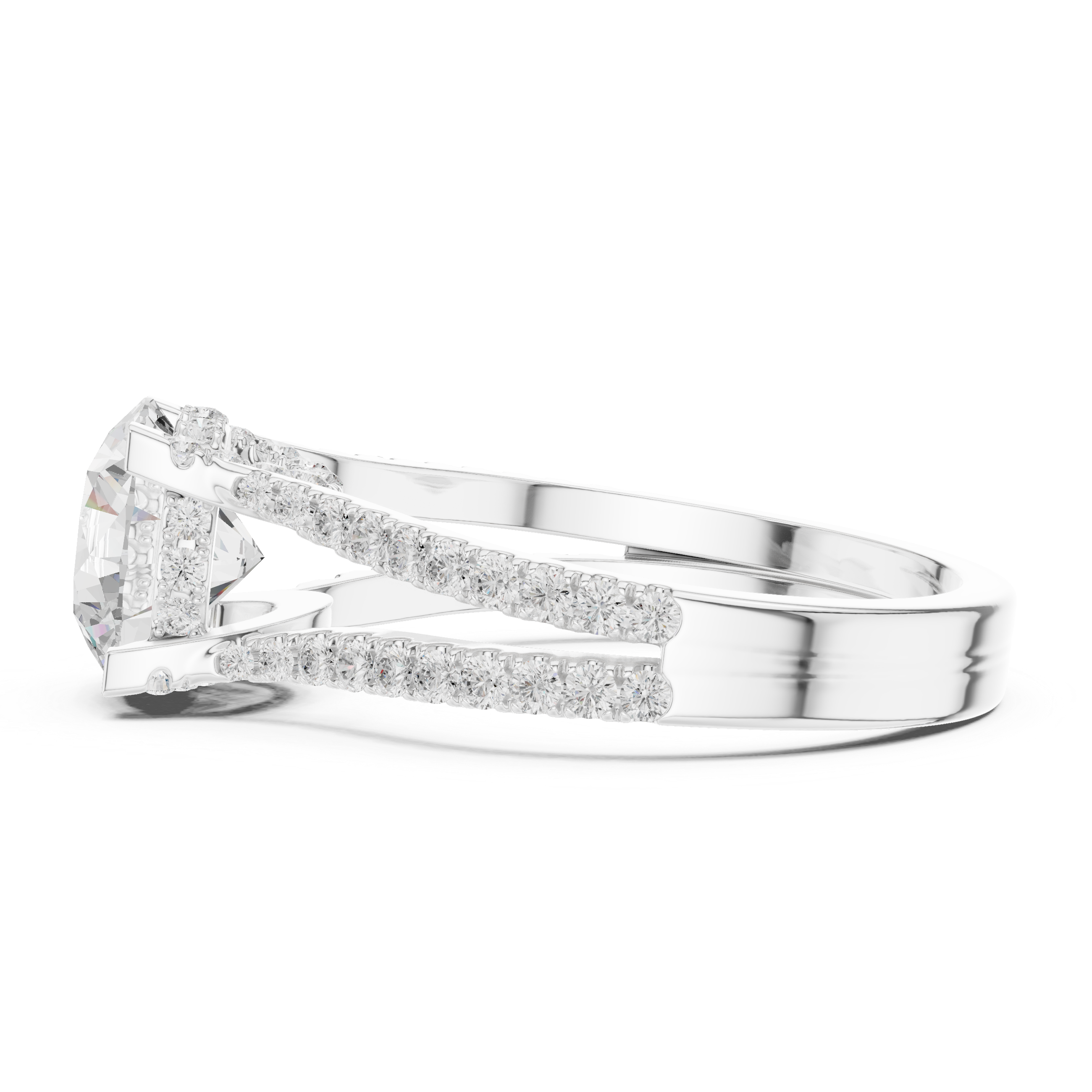 Elegant Double Band Lab-Grown Diamond Ring in Rose Gold | Kiashaa Jewellery