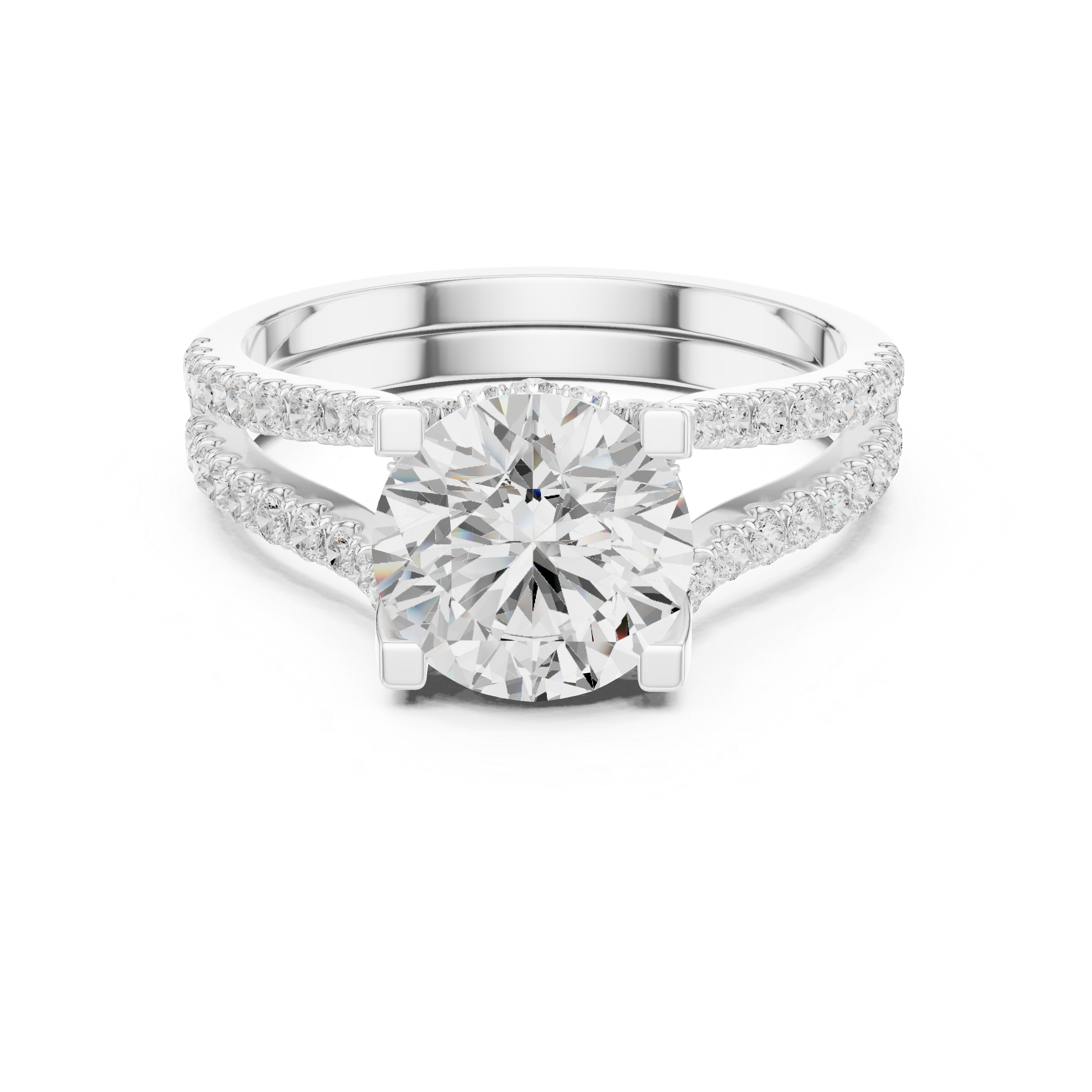 Elegant Double Band Lab-Grown Diamond Ring in Rose Gold | Kiashaa Jewellery