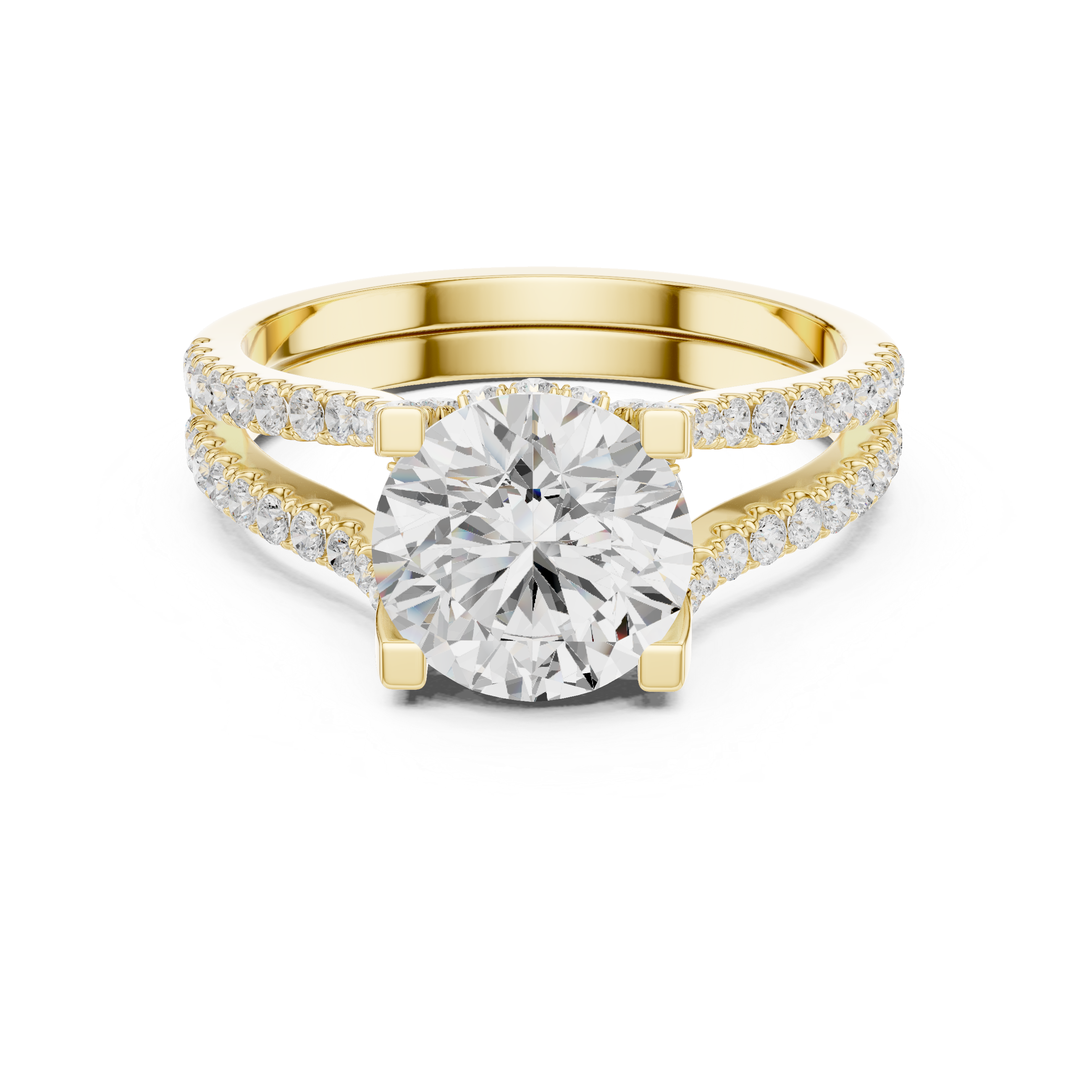 Elegant Double Band Lab-Grown Diamond Ring in Rose Gold | Kiashaa Jewellery