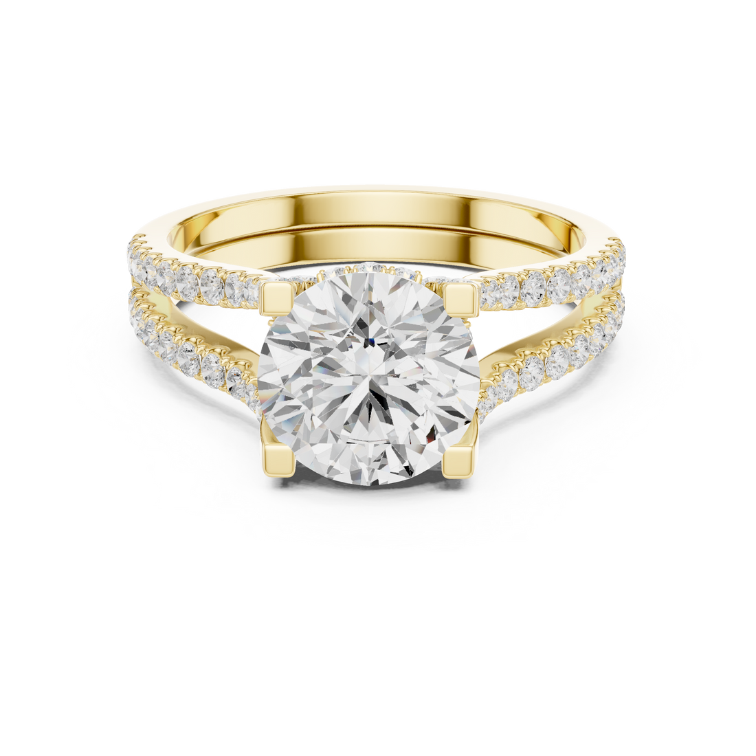 Elegant Double Band Lab-Grown Diamond Ring in Rose Gold | Kiashaa Jewellery