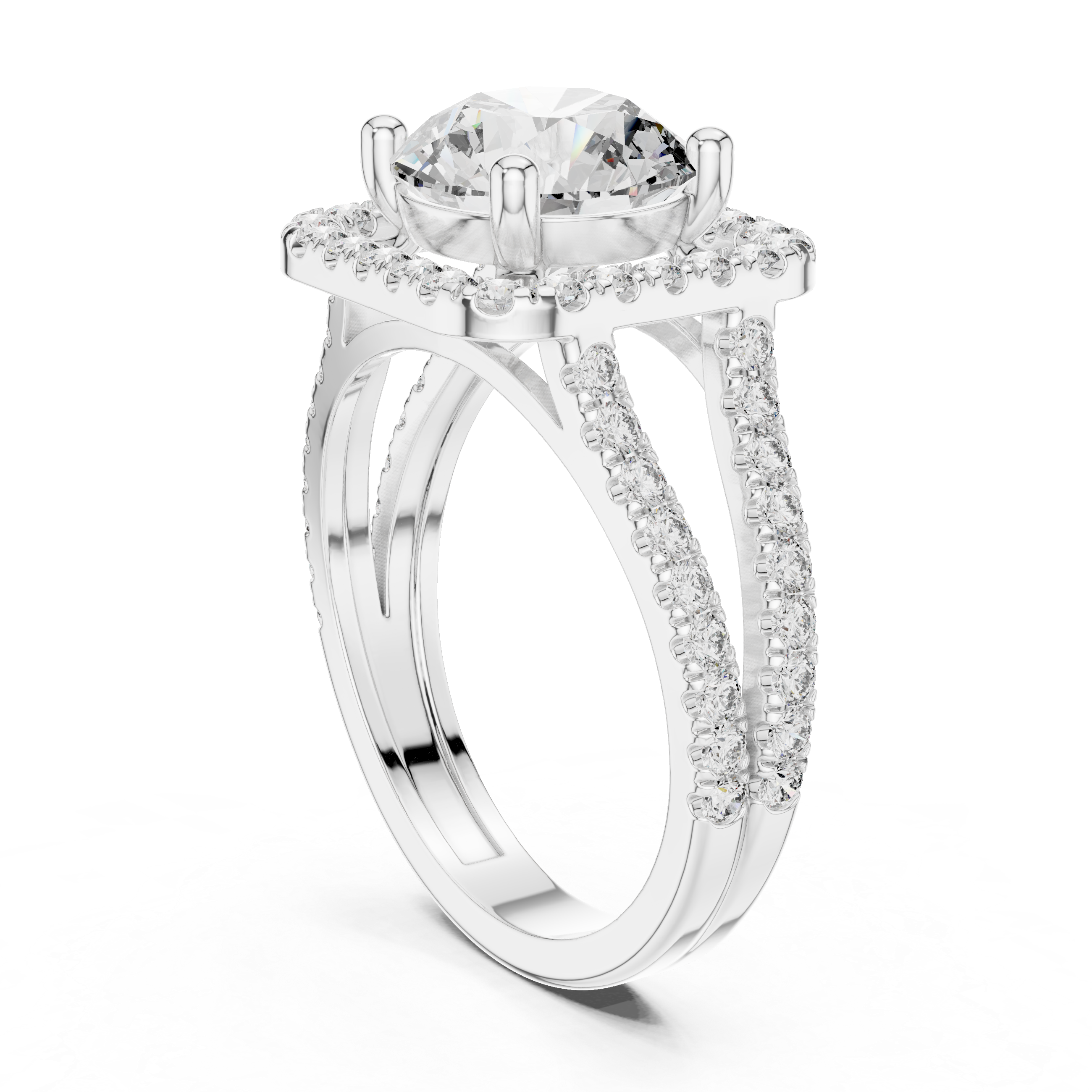 Elegant Round Cut Halo Lab-Grown Diamond Engagement Ring | 14K & 18K Gold