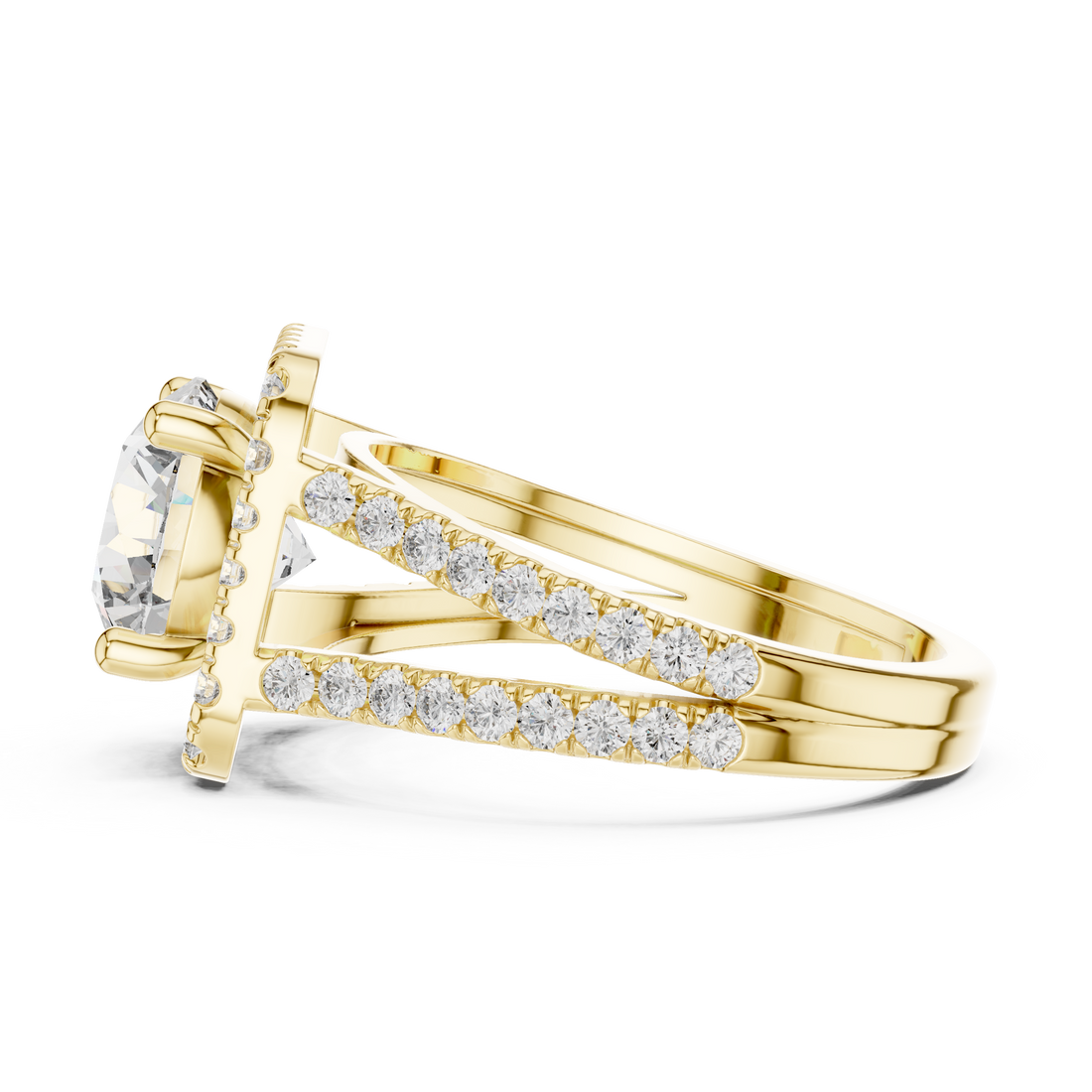 Elegant Round Cut Halo Lab-Grown Diamond Engagement Ring | 14K & 18K Gold