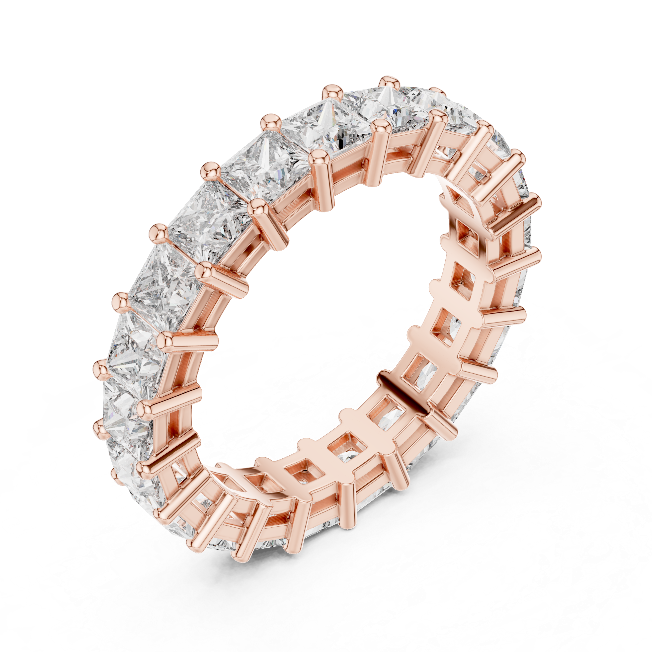 Princess-Cut Lab-Grown Diamond Eternity Ring – 18K/14K Gold