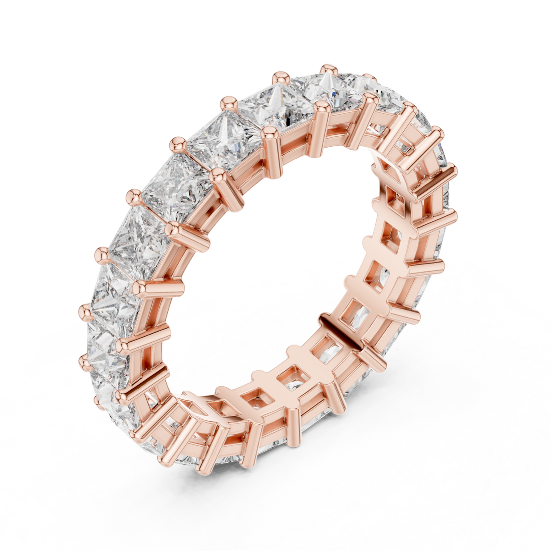 Princess-Cut Lab-Grown Diamond Eternity Ring – 18K/14K Gold