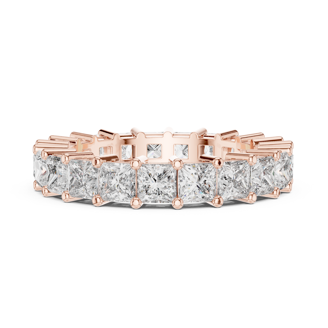 Princess-Cut Lab-Grown Diamond Eternity Ring – 18K/14K Gold