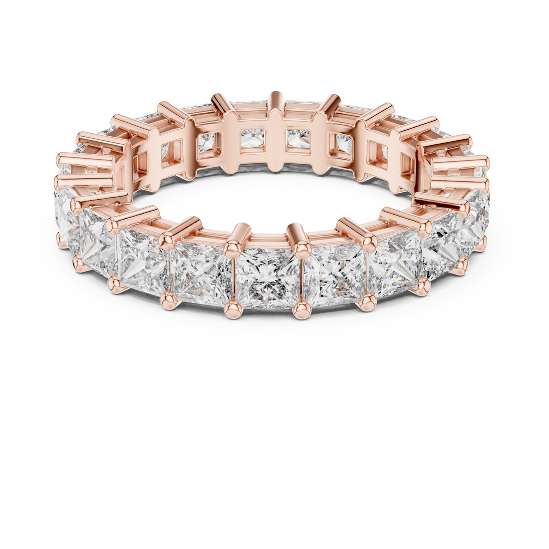 Princess-Cut Lab-Grown Diamond Eternity Ring – 18K/14K Gold