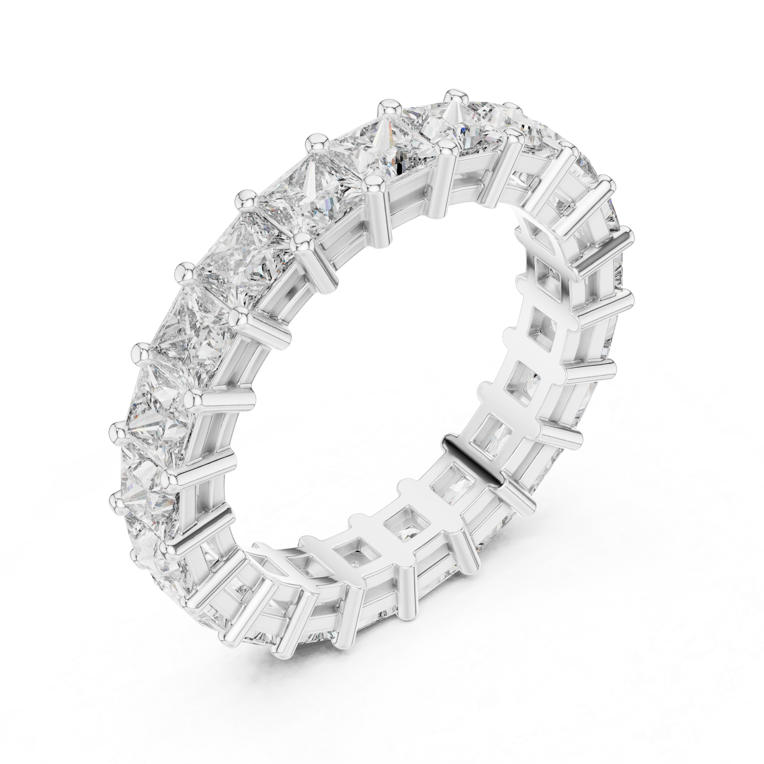 Princess-Cut Lab-Grown Diamond Eternity Ring – 18K/14K Gold