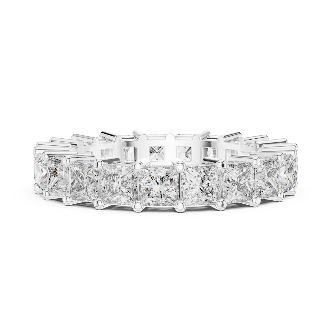 Princess-Cut Lab-Grown Diamond Eternity Ring – 18K/14K Gold