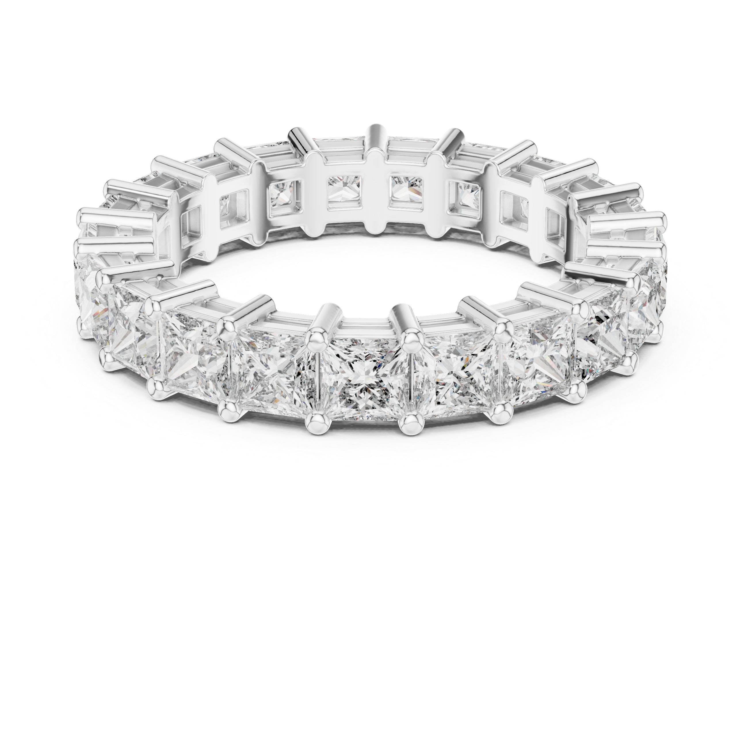 Princess-Cut Lab-Grown Diamond Eternity Ring – 18K/14K Gold
