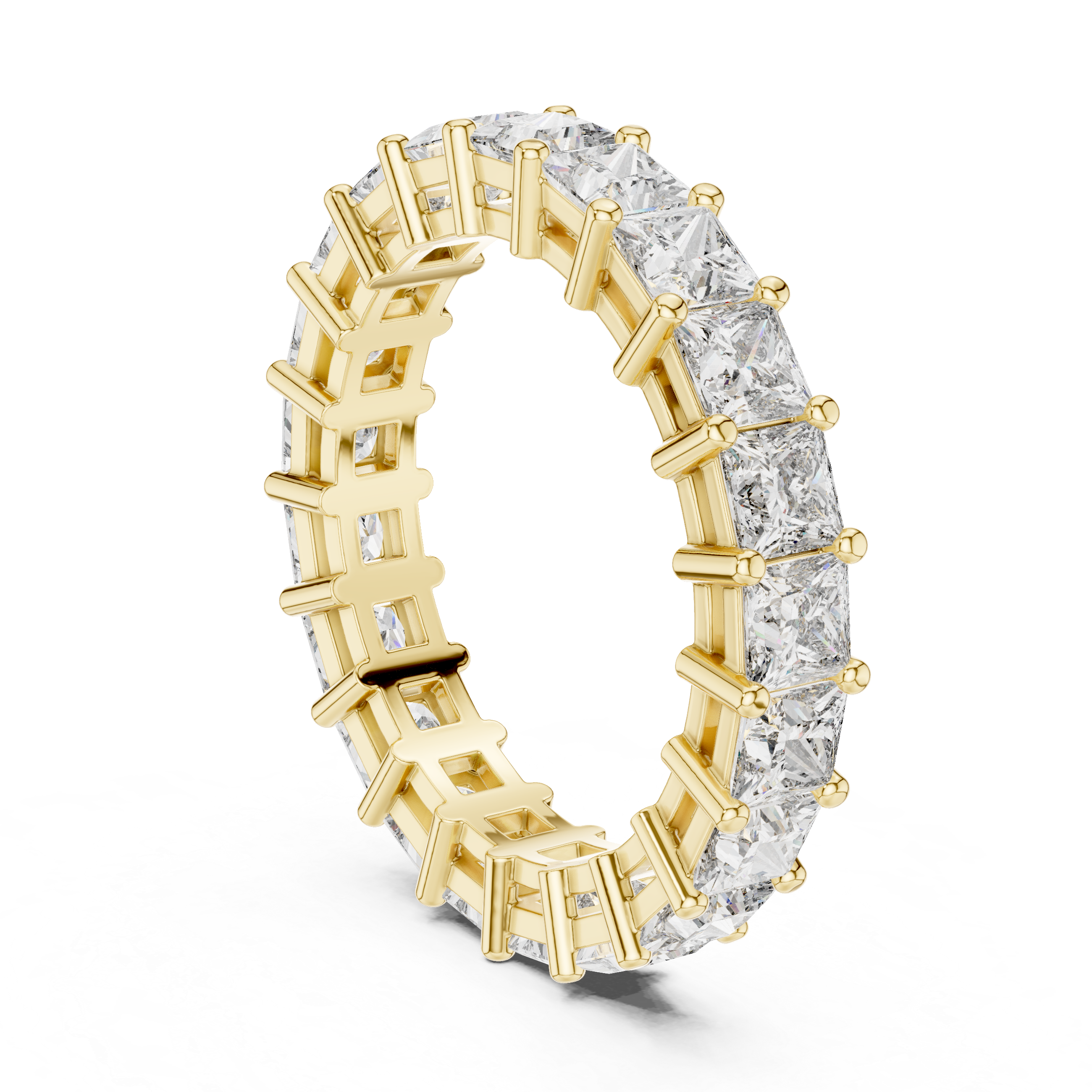 Princess-Cut Lab-Grown Diamond Eternity Ring – 18K/14K Gold