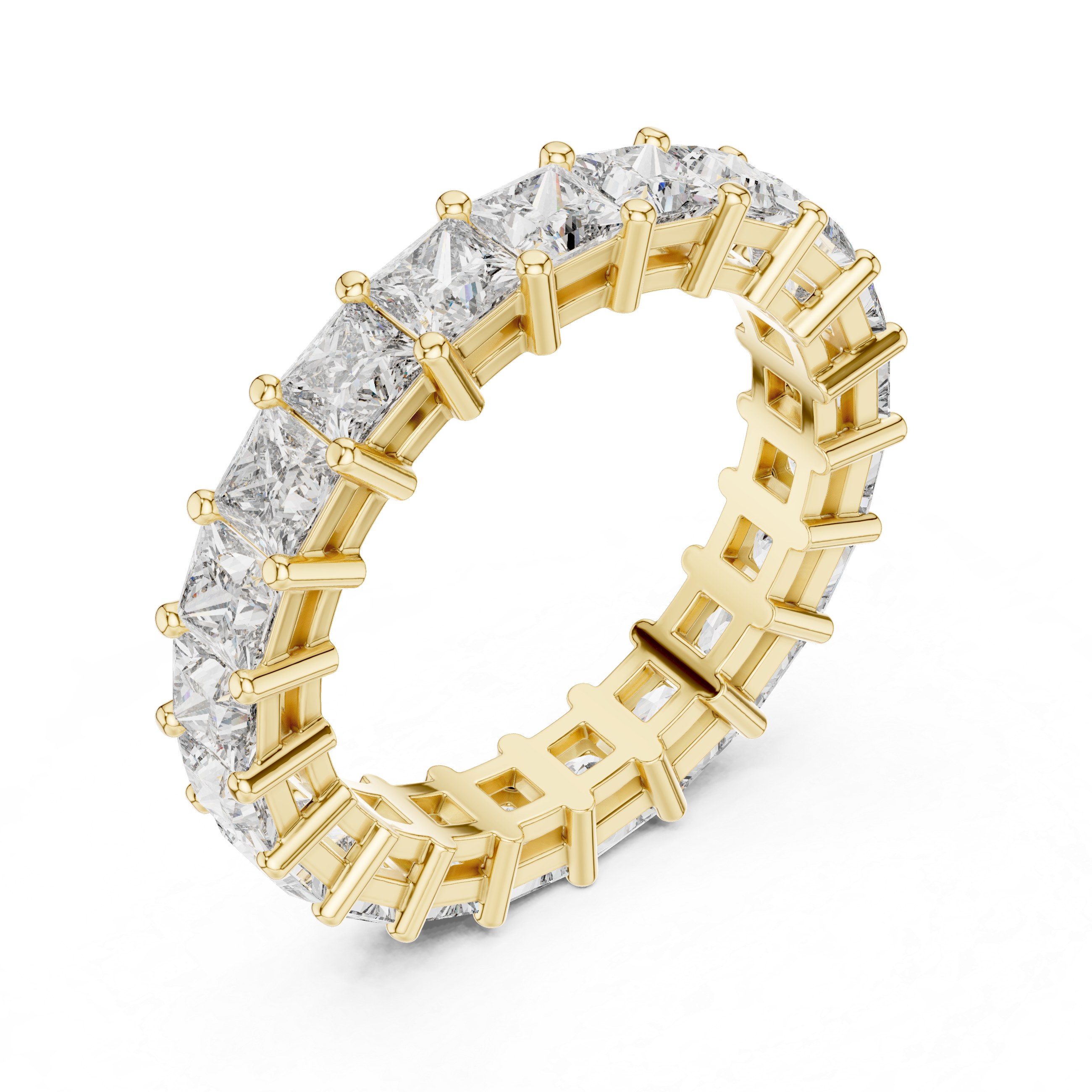 Princess-Cut Lab-Grown Diamond Eternity Ring – 18K/14K Gold
