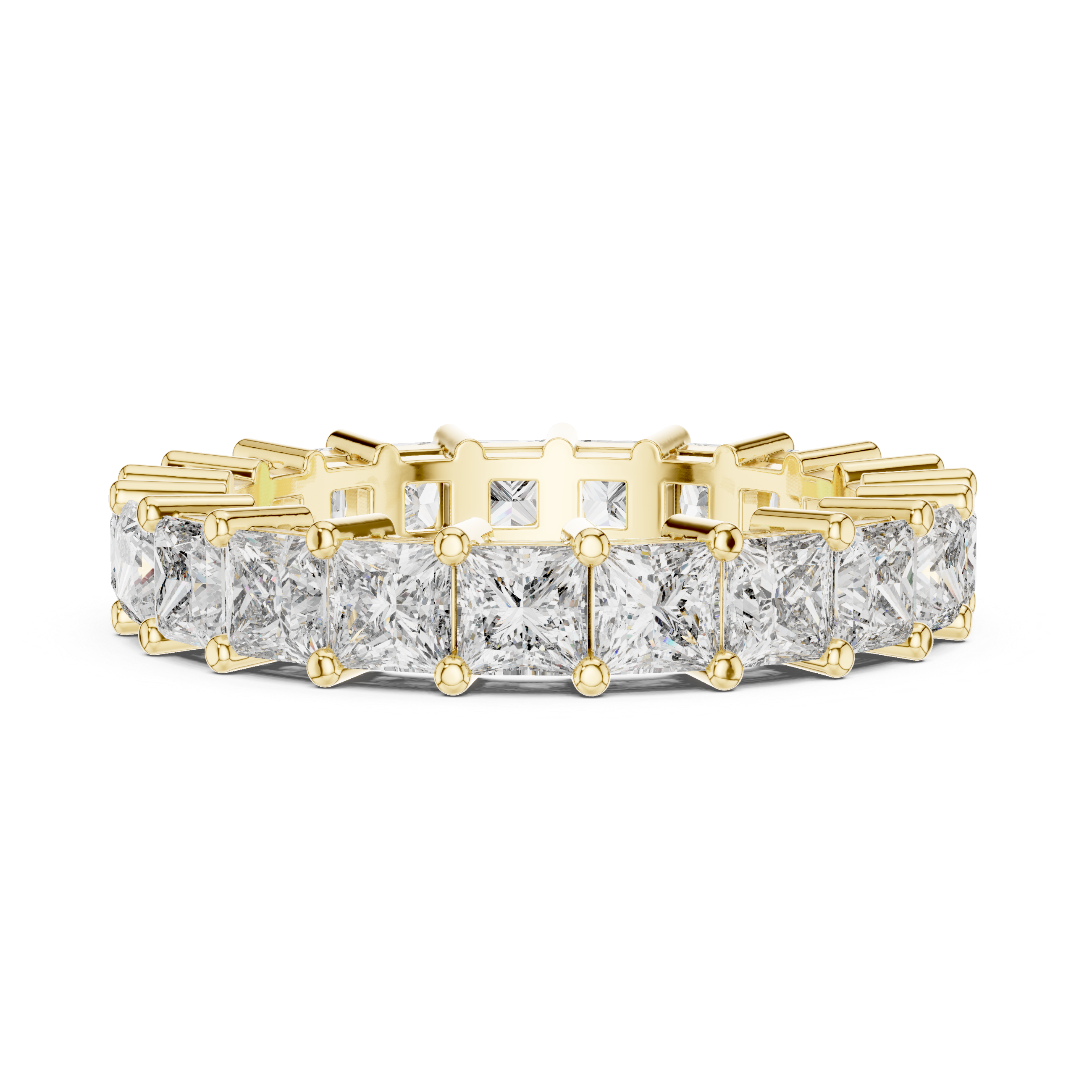 Princess-Cut Lab-Grown Diamond Eternity Ring – 18K/14K Gold