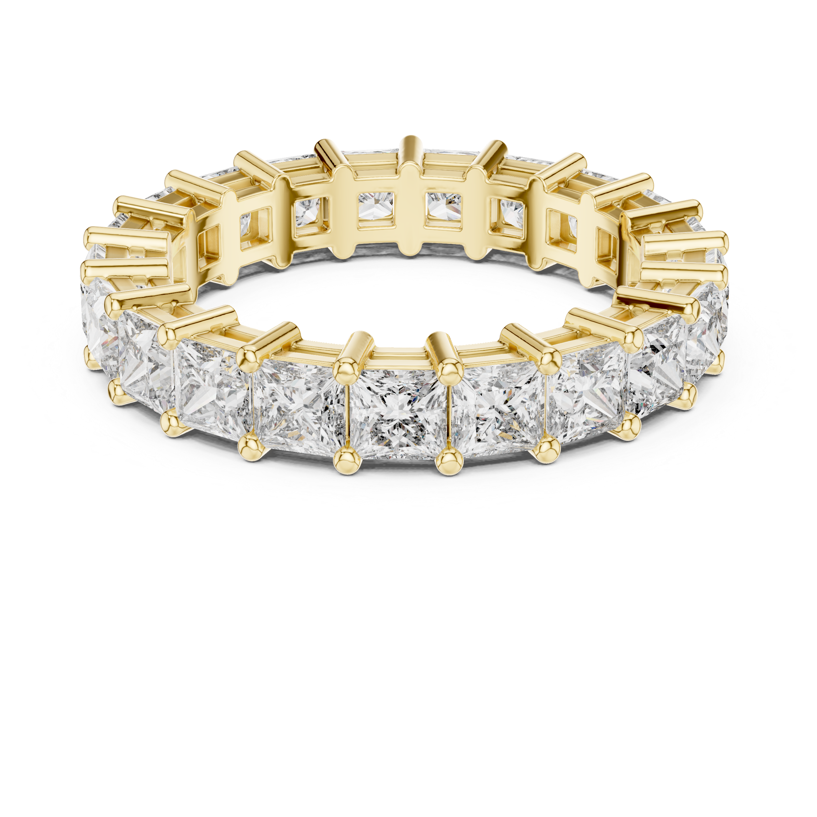 Princess-Cut Lab-Grown Diamond Eternity Ring – 18K/14K Gold