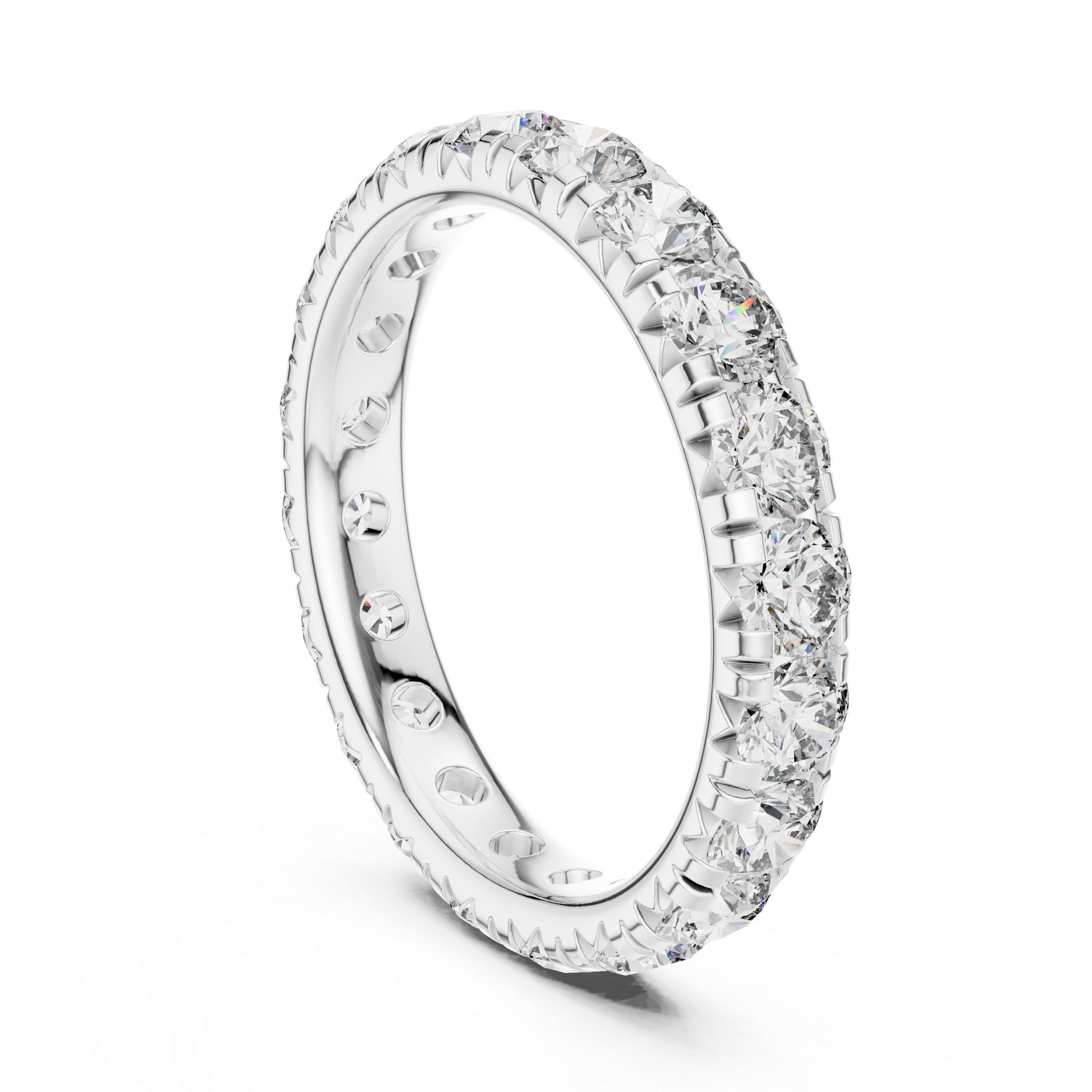 Elegant Round-Cut Lab-Grown Diamond Eternity Band – 18K Rose Gold | Kiashaa Jewellery
