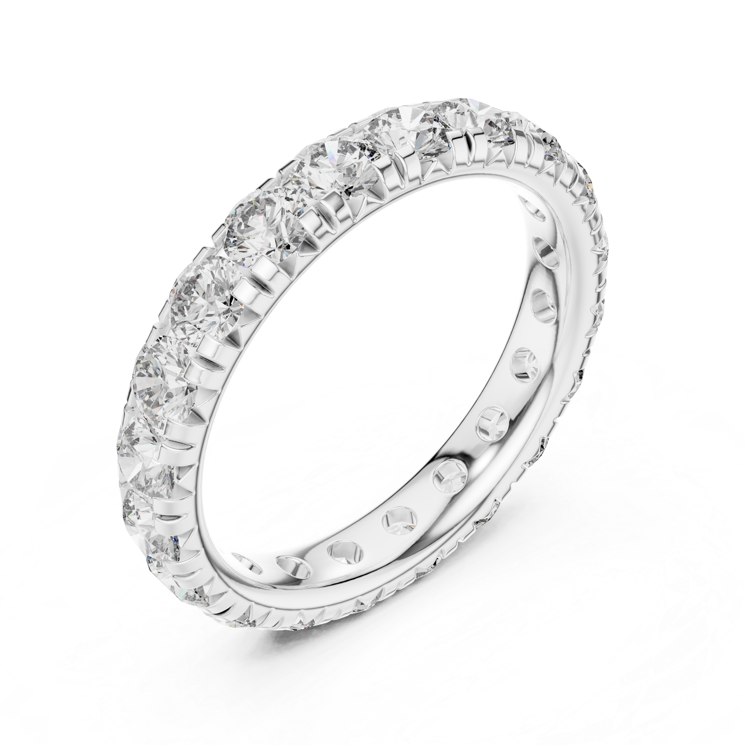 Elegant Round-Cut Lab-Grown Diamond Eternity Band – 18K Rose Gold | Kiashaa Jewellery
