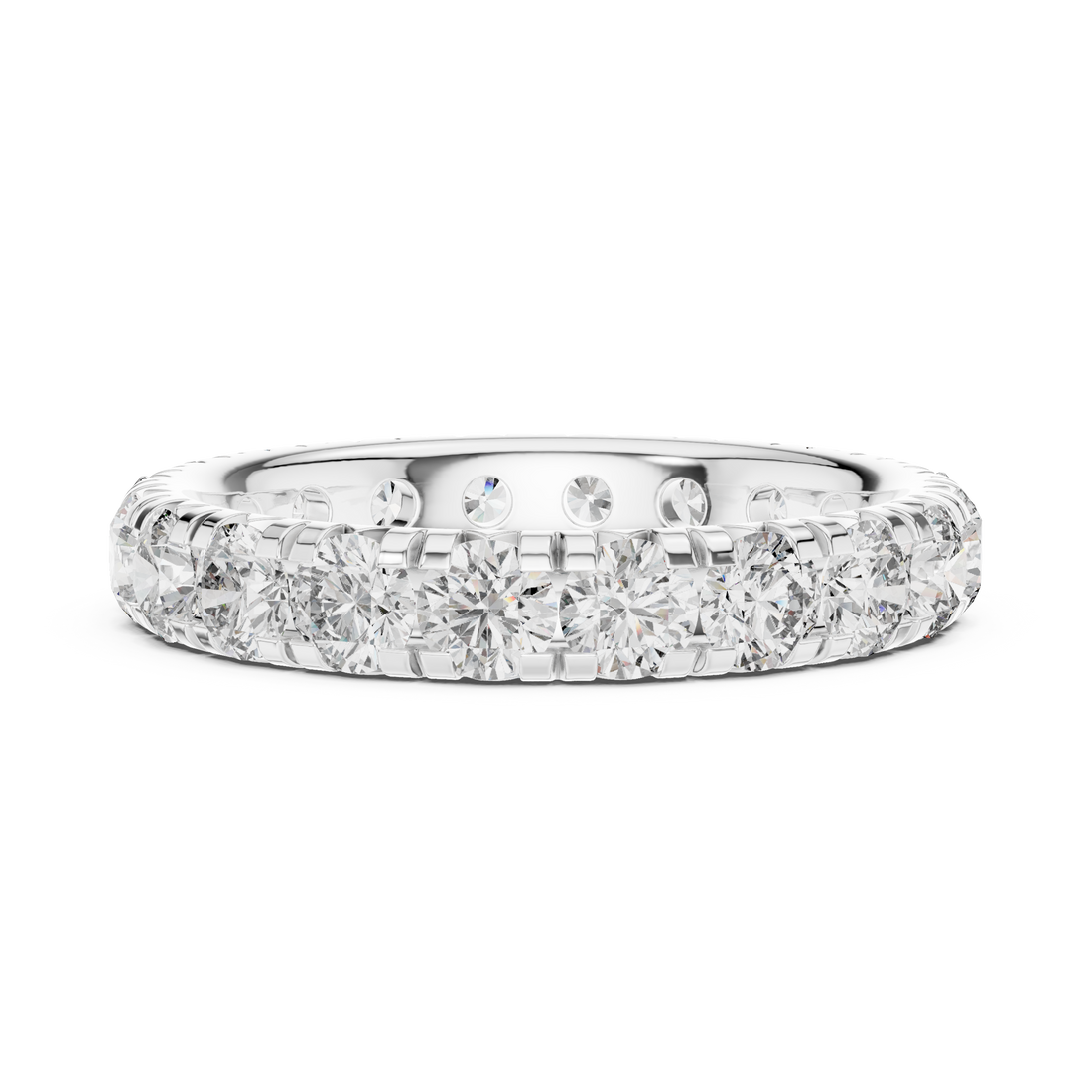 Elegant Round-Cut Lab-Grown Diamond Eternity Band – 18K Rose Gold | Kiashaa Jewellery