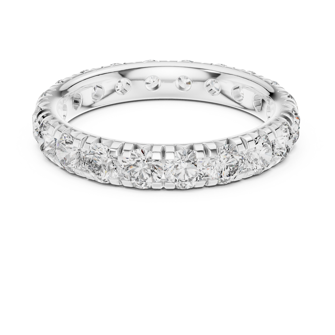 Elegant Round-Cut Lab-Grown Diamond Eternity Band – 18K Rose Gold | Kiashaa Jewellery