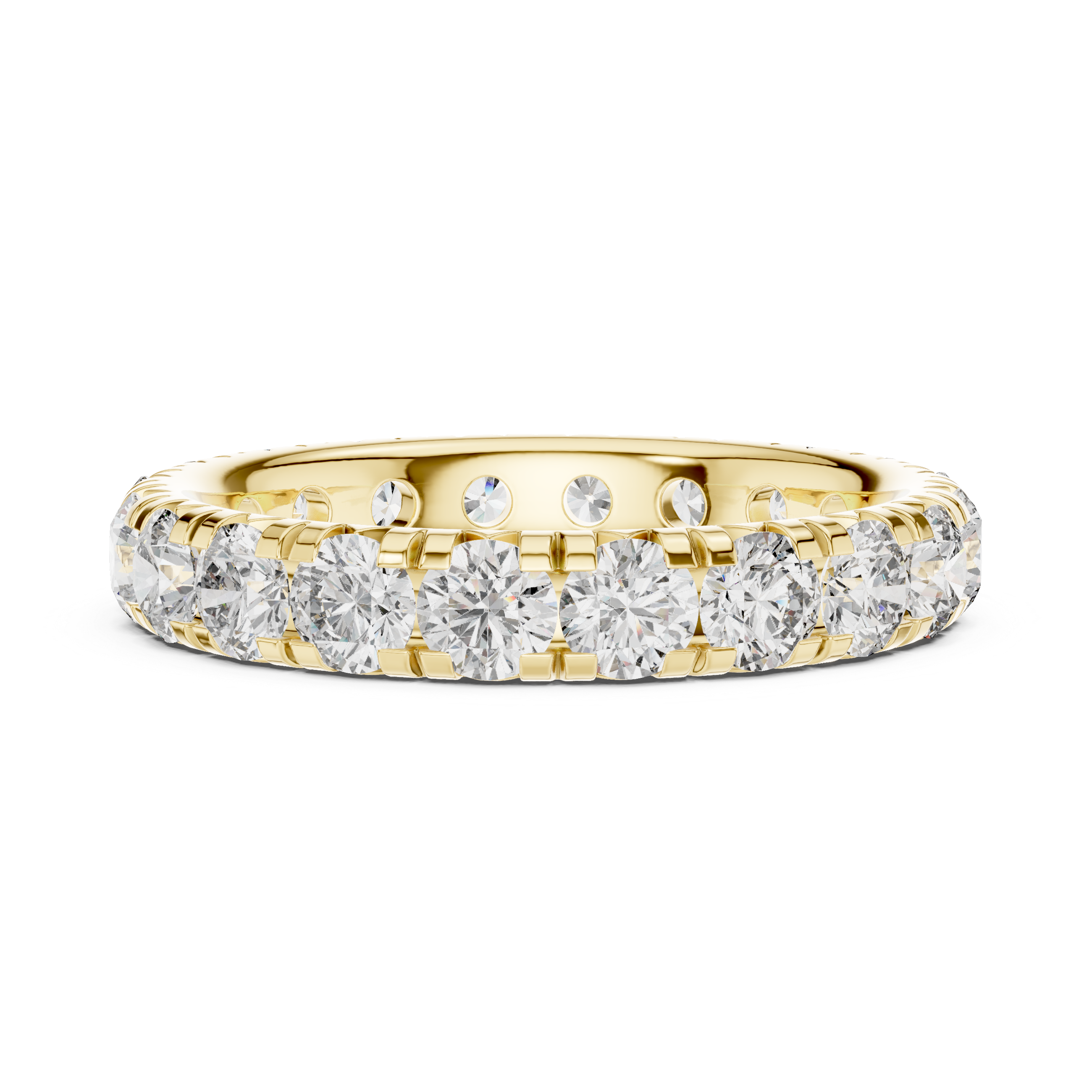 Elegant Round-Cut Lab-Grown Diamond Eternity Band – 18K Rose Gold | Kiashaa Jewellery