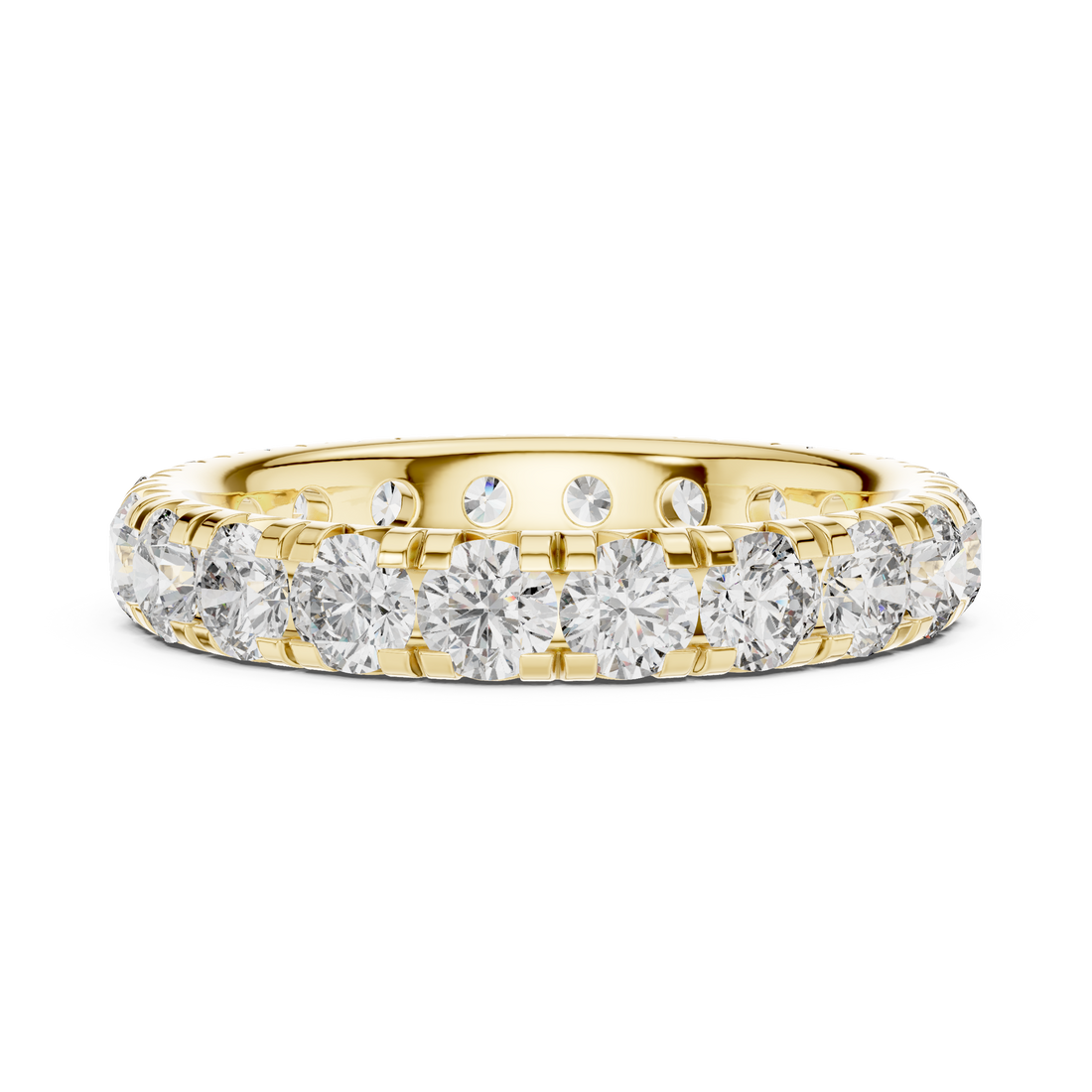 Elegant Round-Cut Lab-Grown Diamond Eternity Band – 18K Rose Gold | Kiashaa Jewellery