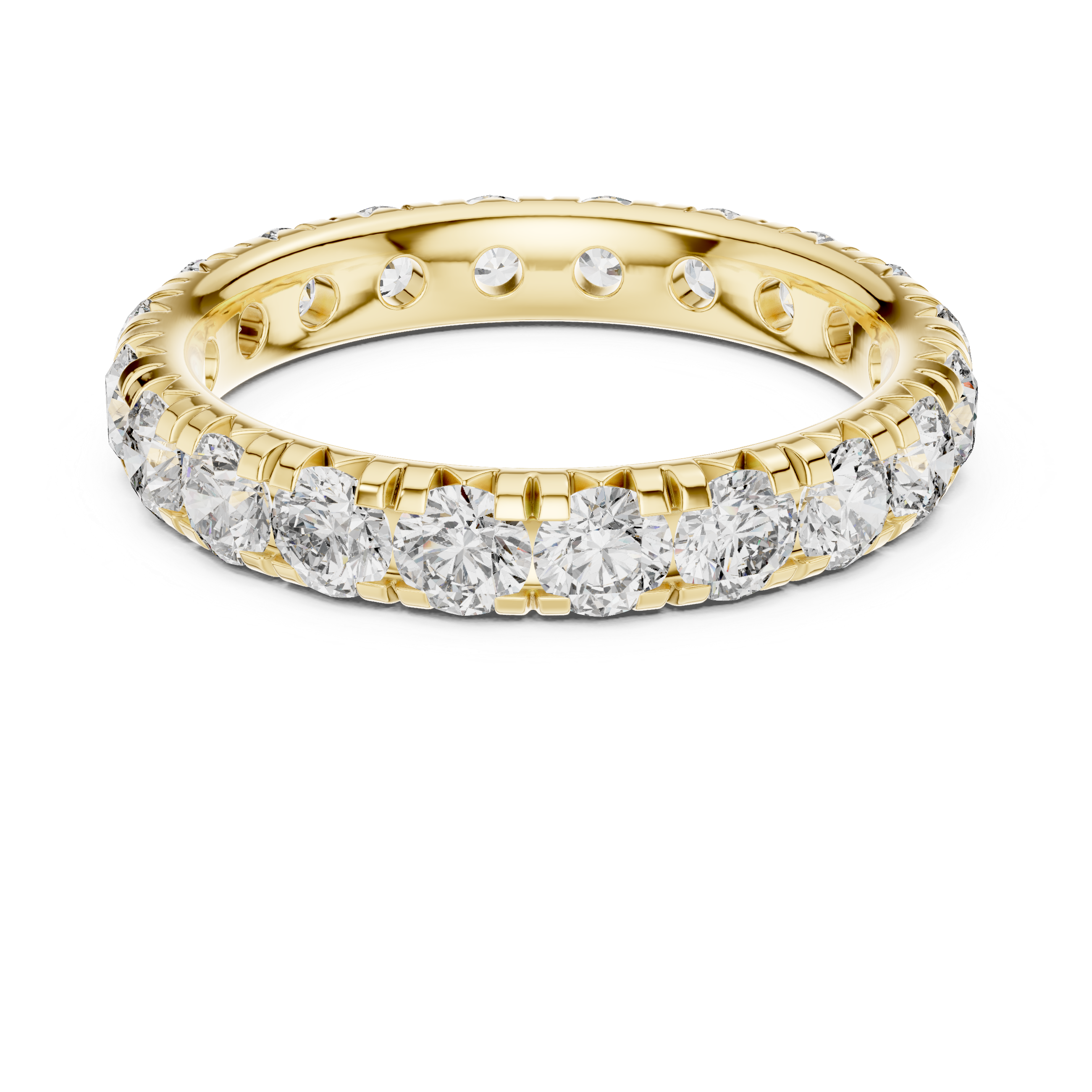 Elegant Round-Cut Lab-Grown Diamond Eternity Band – 18K Rose Gold | Kiashaa Jewellery