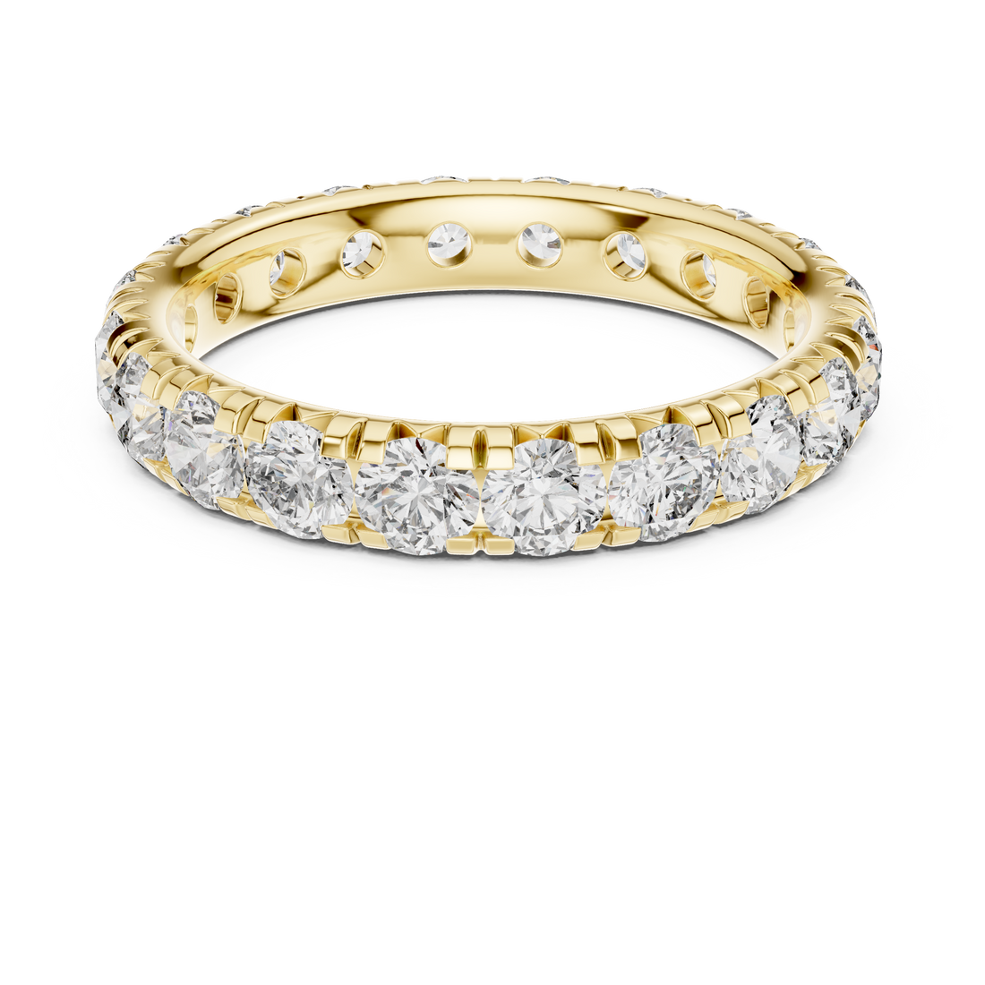 Elegant Round-Cut Lab-Grown Diamond Eternity Band – 18K Rose Gold | Kiashaa Jewellery