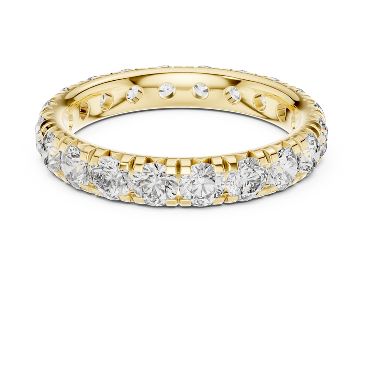Elegant Round-Cut Lab-Grown Diamond Eternity Band – 18K Rose Gold | Kiashaa Jewellery