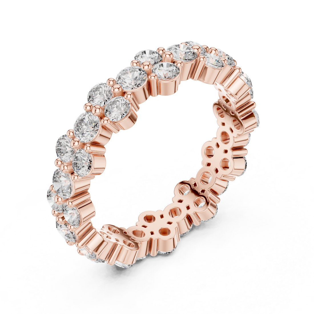 18K Rose Gold Lab-Grown Diamond Eternity Band Ring