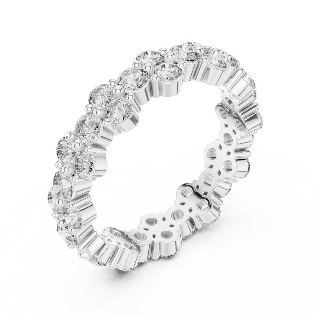 18K Rose Gold Lab-Grown Diamond Eternity Band Ring