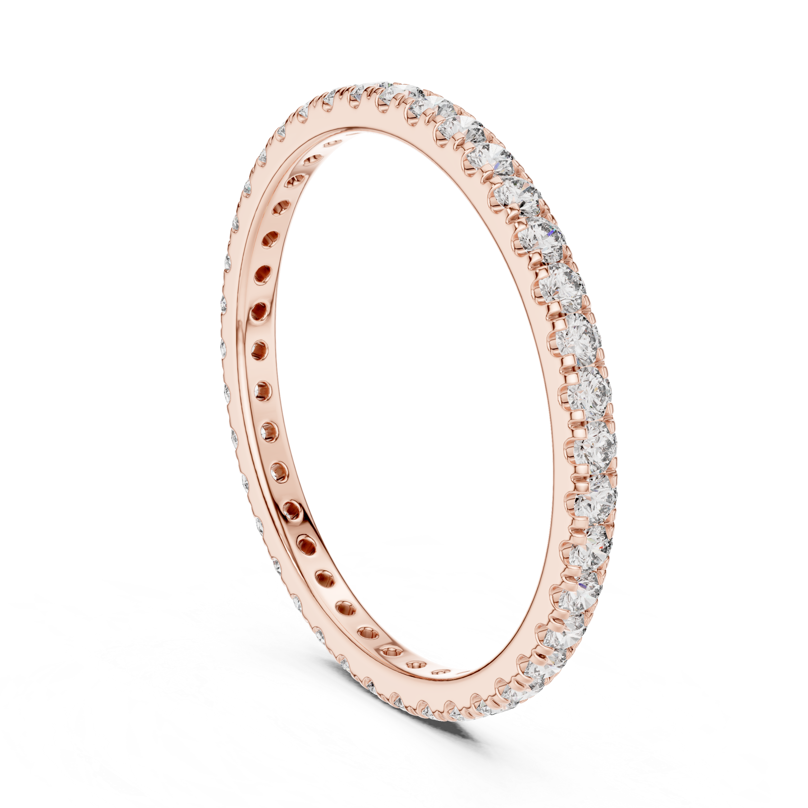 18K Rose Gold Lab-Grown Diamond Micro-Pavé Eternity Band Ring