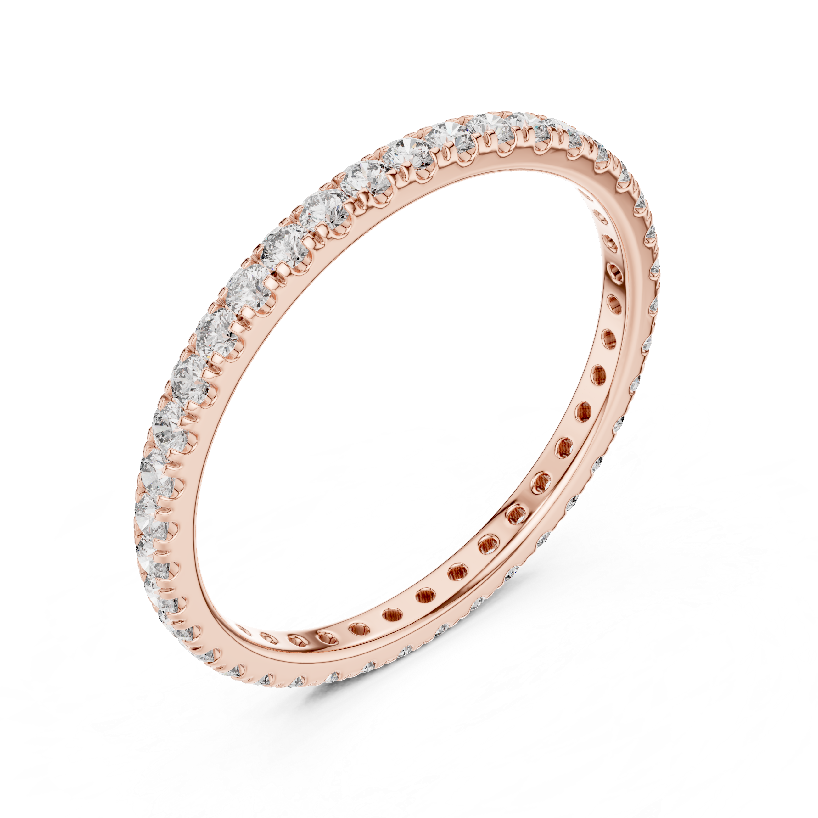18K Rose Gold Lab-Grown Diamond Micro-Pavé Eternity Band Ring