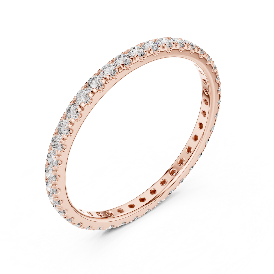 18K Rose Gold Lab-Grown Diamond Micro-Pavé Eternity Band Ring