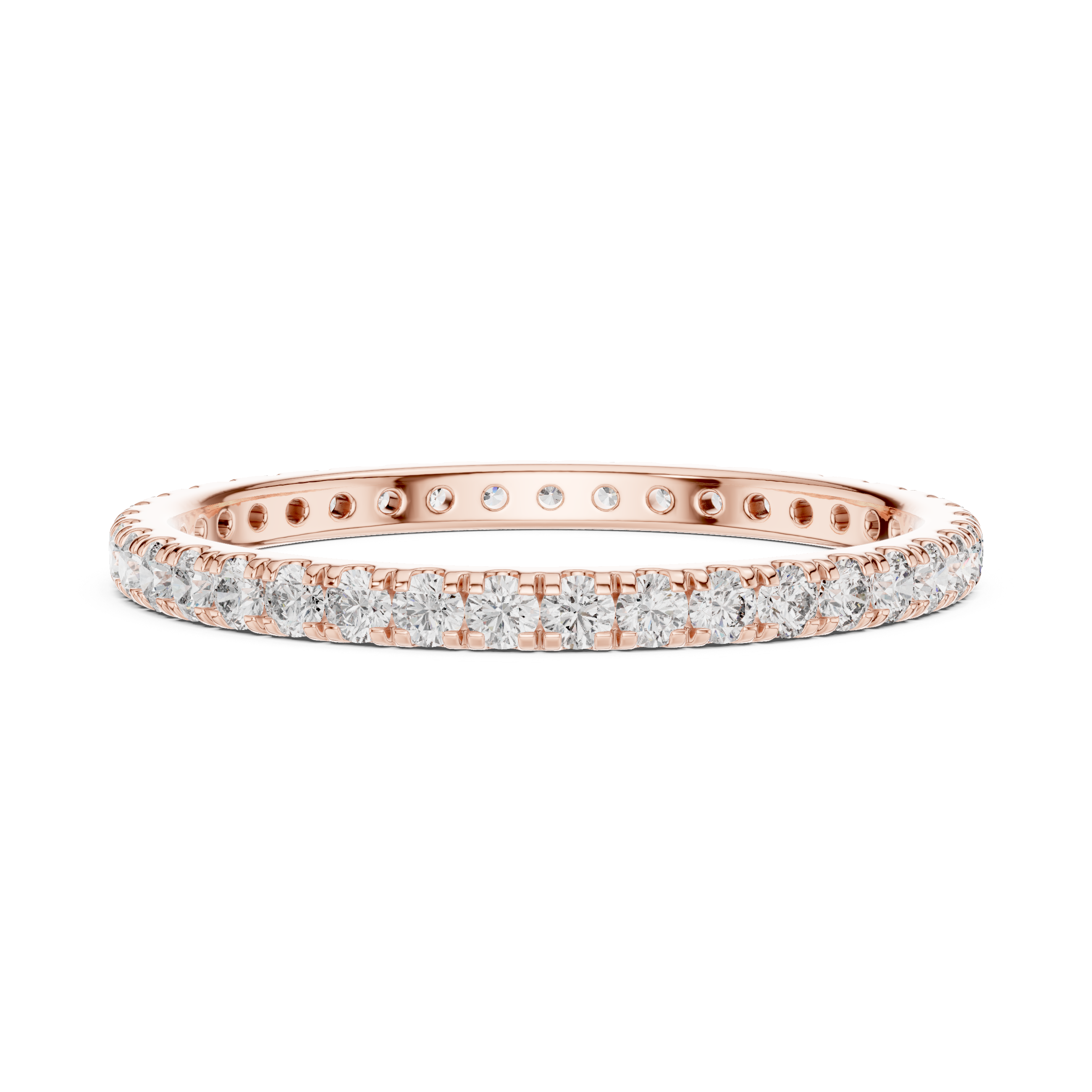18K Rose Gold Lab-Grown Diamond Micro-Pavé Eternity Band Ring
