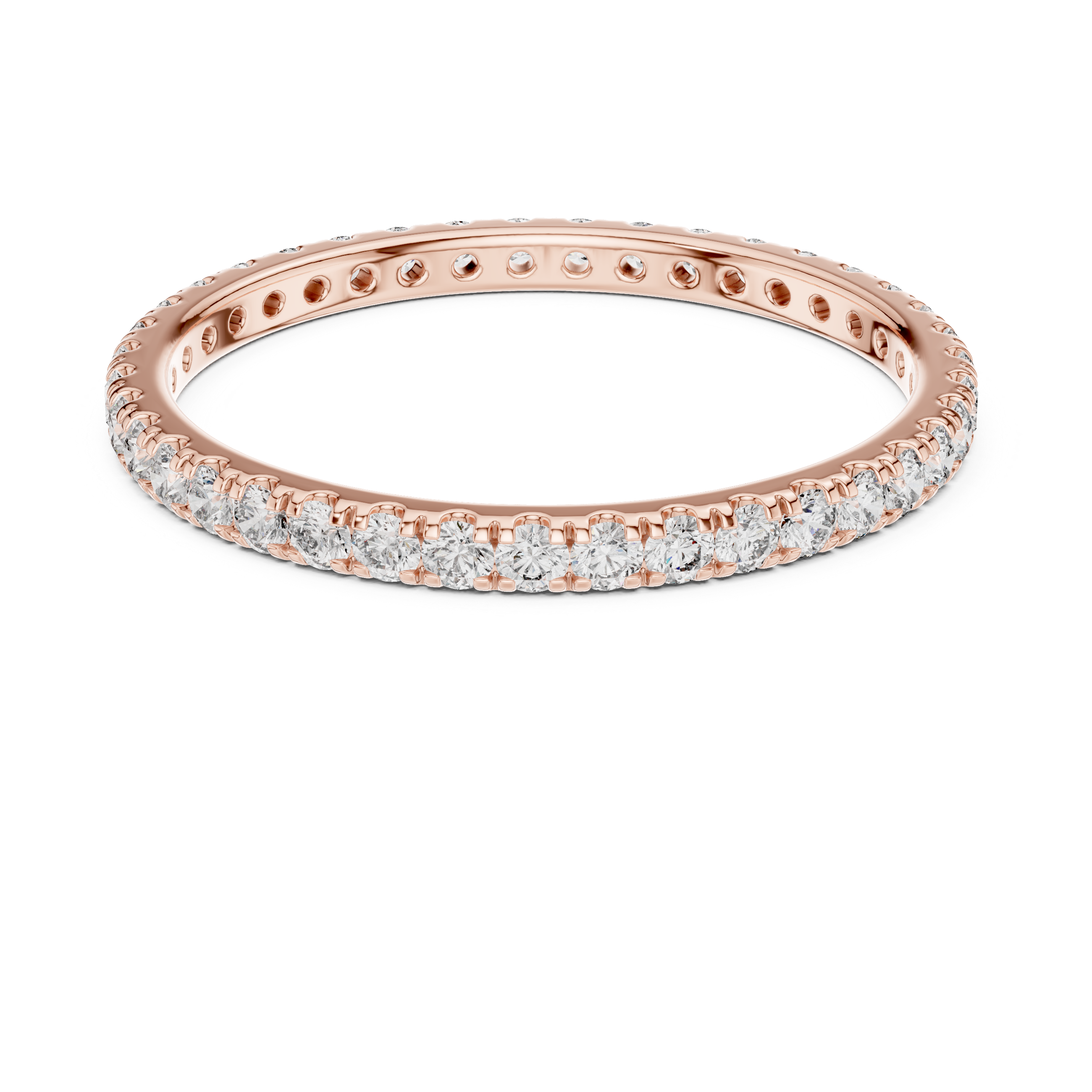 18K Rose Gold Lab-Grown Diamond Micro-Pavé Eternity Band Ring