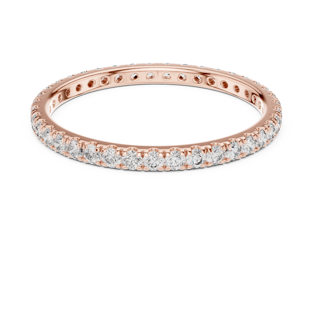 18K Rose Gold Lab-Grown Diamond Micro-Pavé Eternity Band Ring