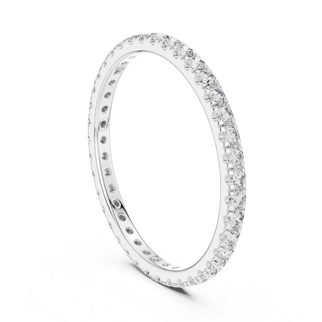 18K Rose Gold Lab-Grown Diamond Micro-Pavé Eternity Band Ring