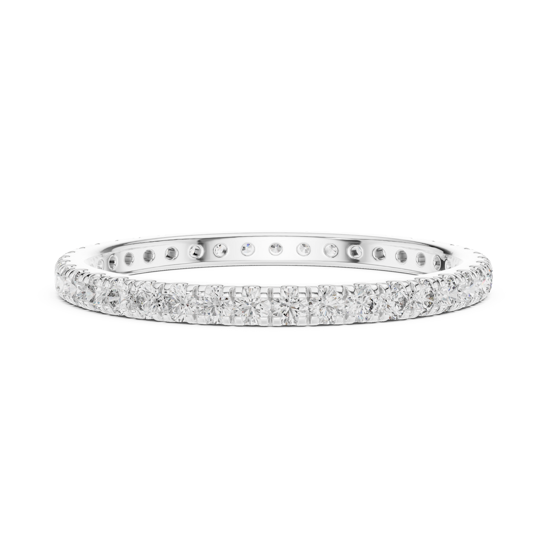 18K Rose Gold Lab-Grown Diamond Micro-Pavé Eternity Band Ring