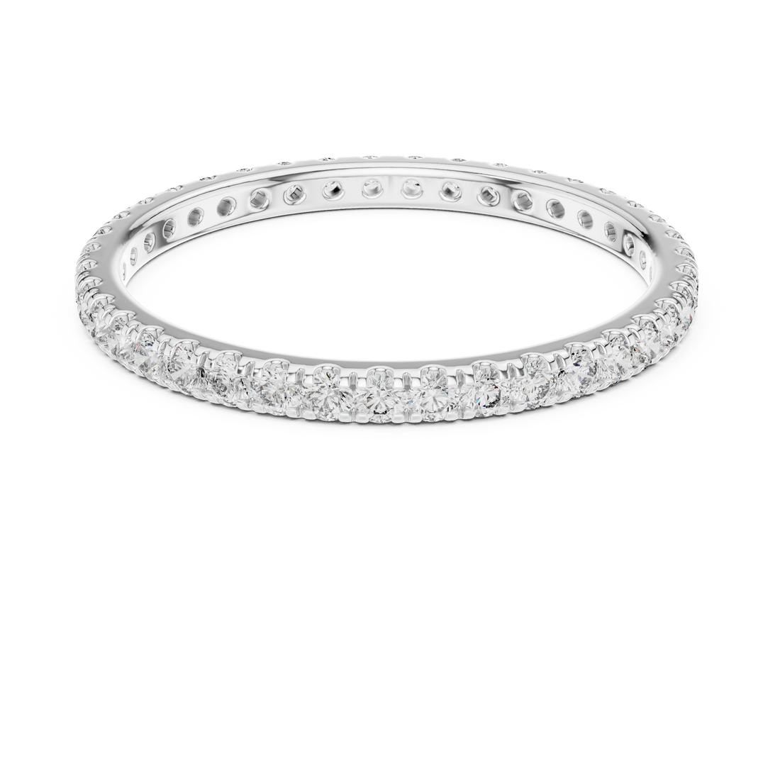 18K Rose Gold Lab-Grown Diamond Micro-Pavé Eternity Band Ring
