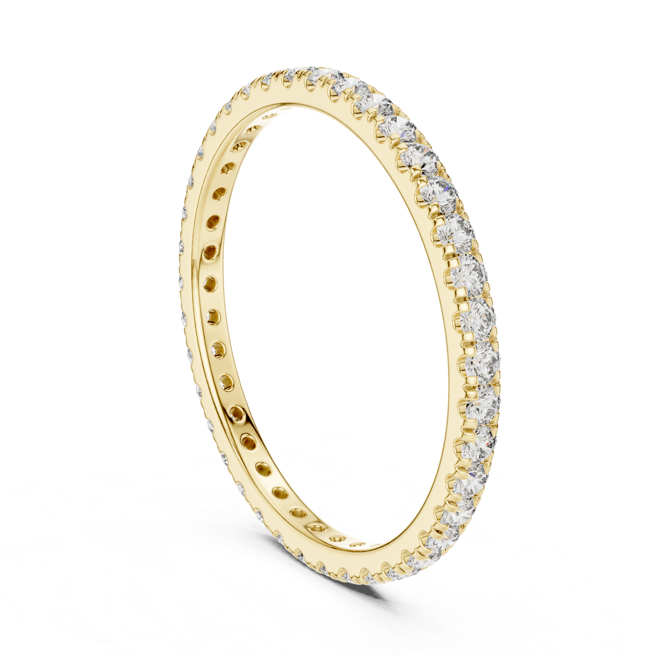 18K Rose Gold Lab-Grown Diamond Micro-Pavé Eternity Band Ring