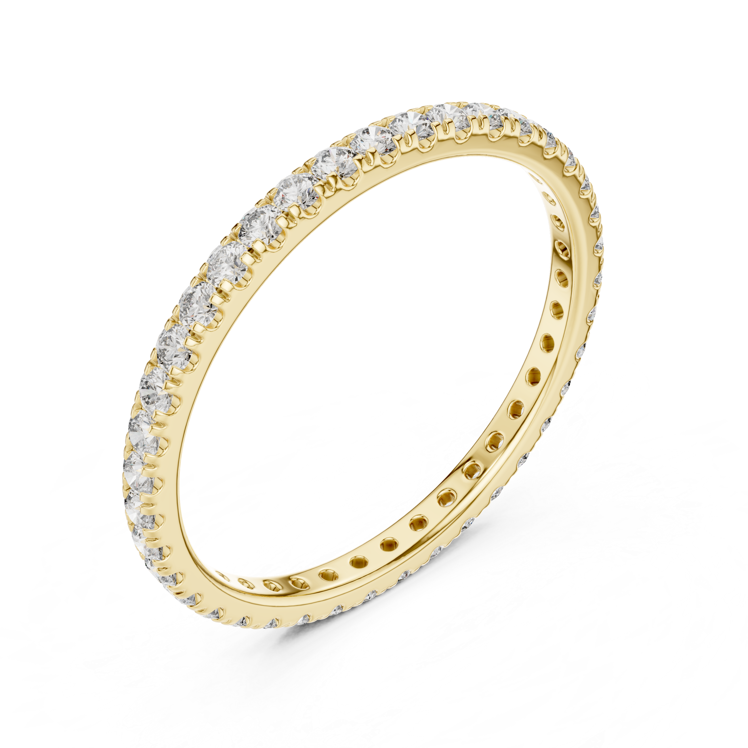 18K Rose Gold Lab-Grown Diamond Micro-Pavé Eternity Band Ring