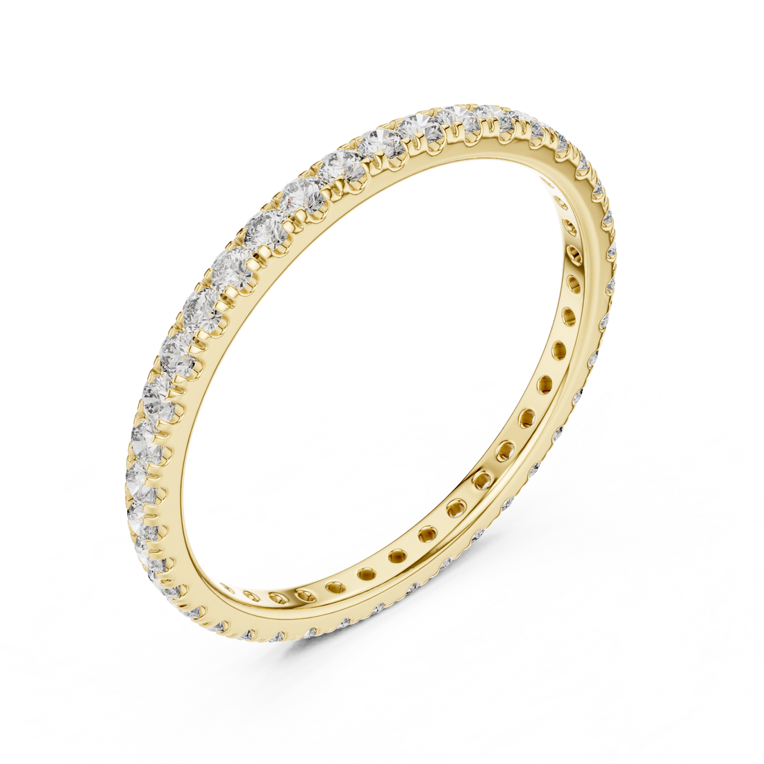 18K Rose Gold Lab-Grown Diamond Micro-Pavé Eternity Band Ring