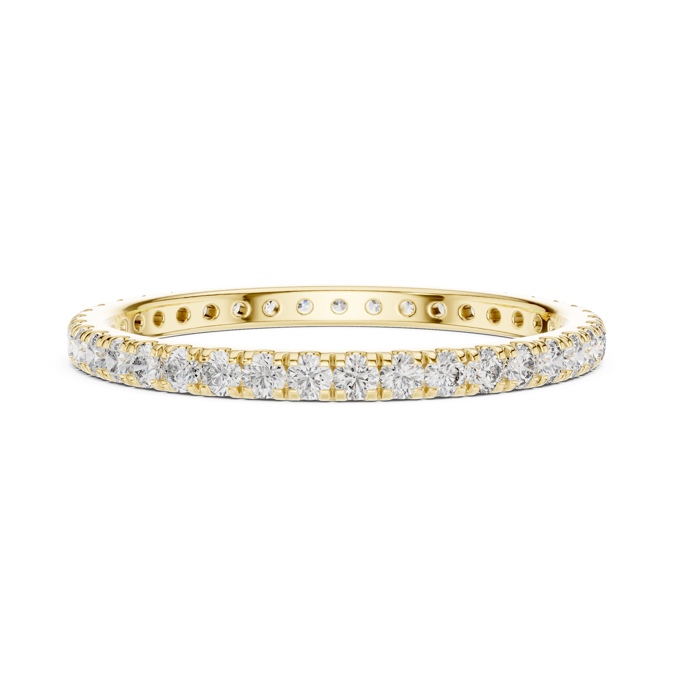 18K Rose Gold Lab-Grown Diamond Micro-Pavé Eternity Band Ring