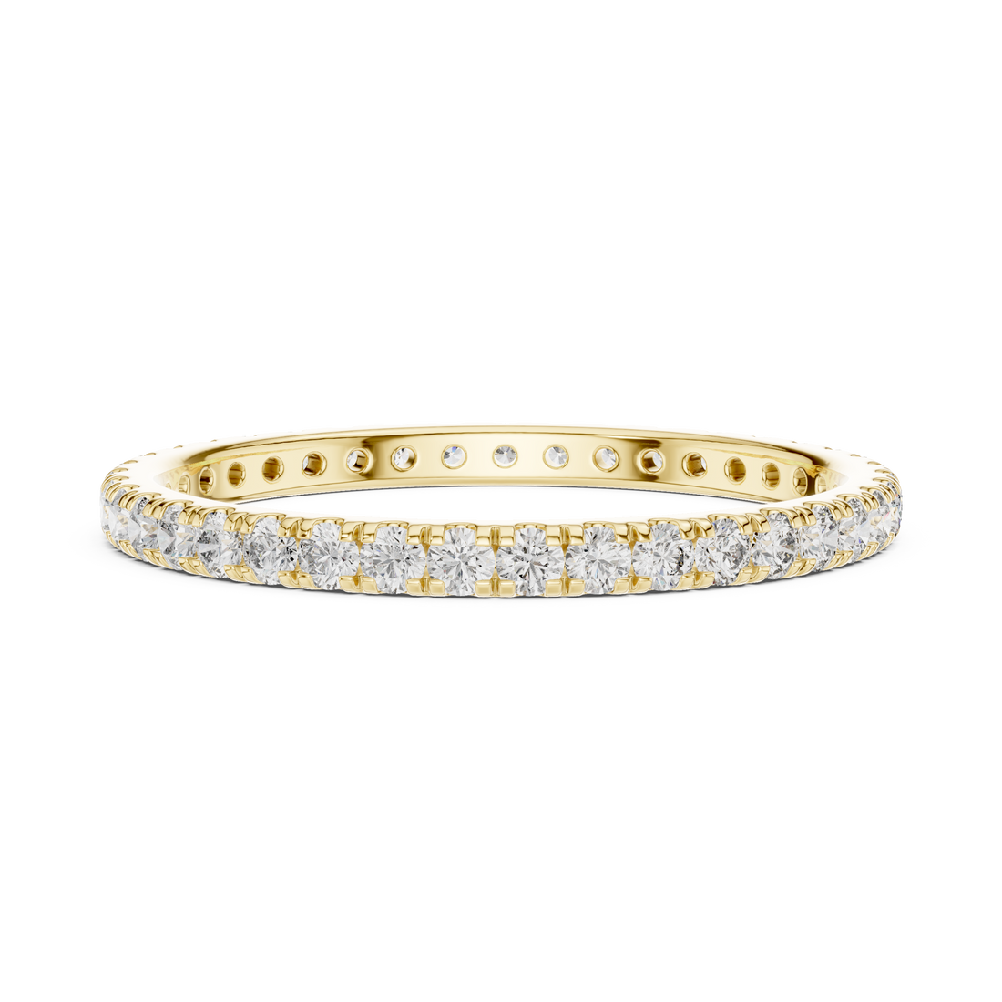 18K Rose Gold Lab-Grown Diamond Micro-Pavé Eternity Band Ring
