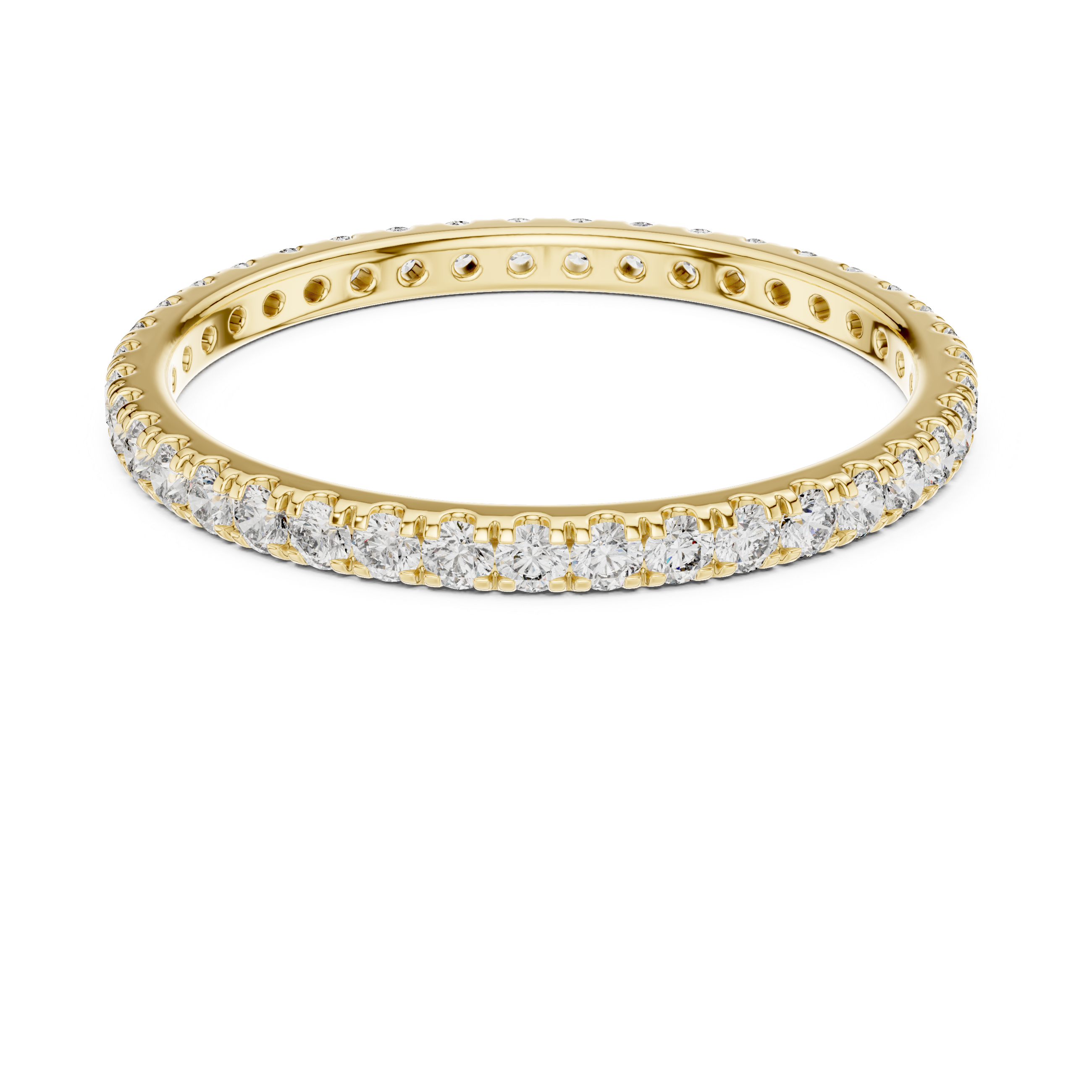 18K Rose Gold Lab-Grown Diamond Micro-Pavé Eternity Band Ring