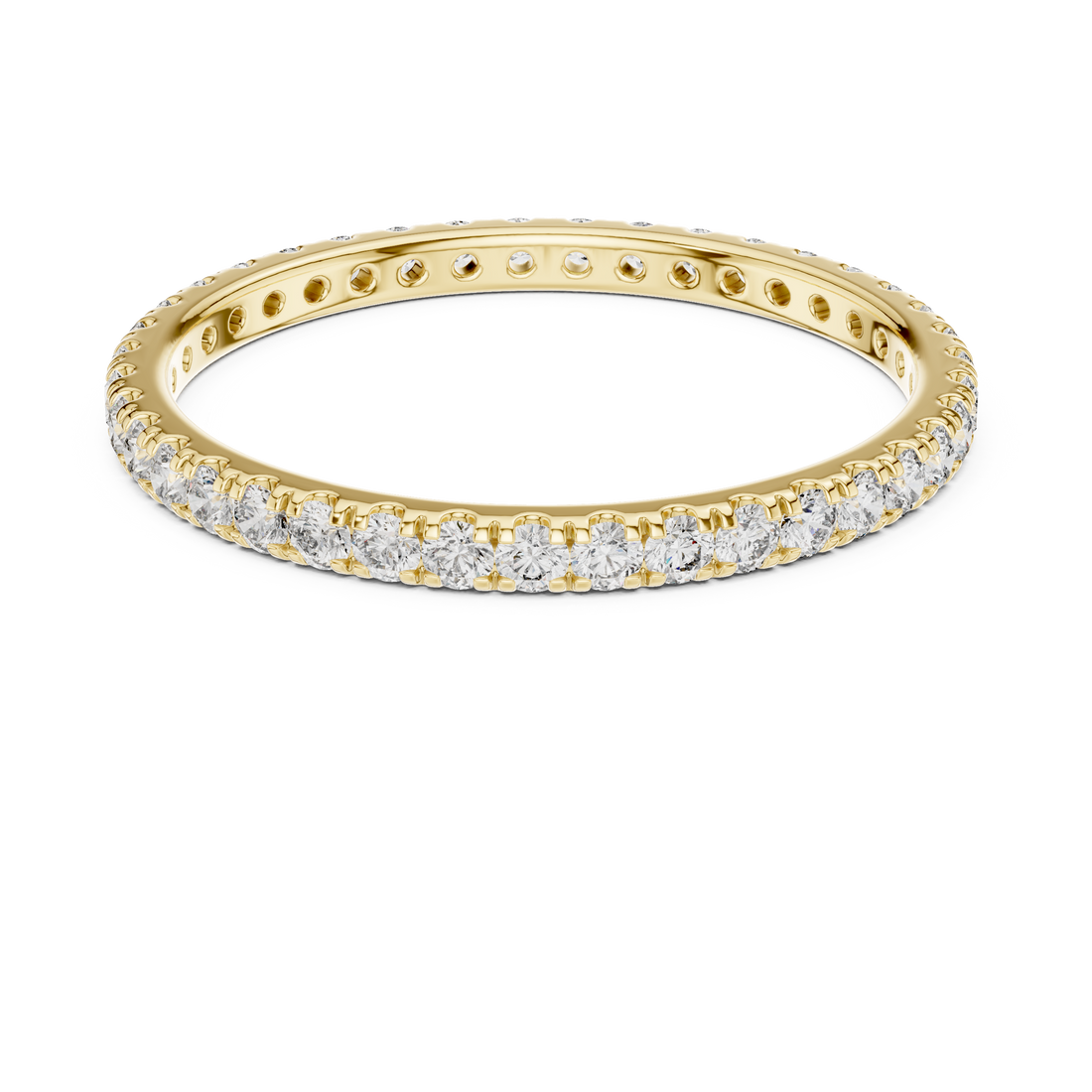 18K Rose Gold Lab-Grown Diamond Micro-Pavé Eternity Band Ring
