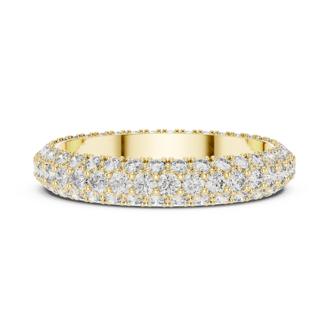 18K Rose Gold Double Row Lab-Grown Diamond Eternity Band Ring