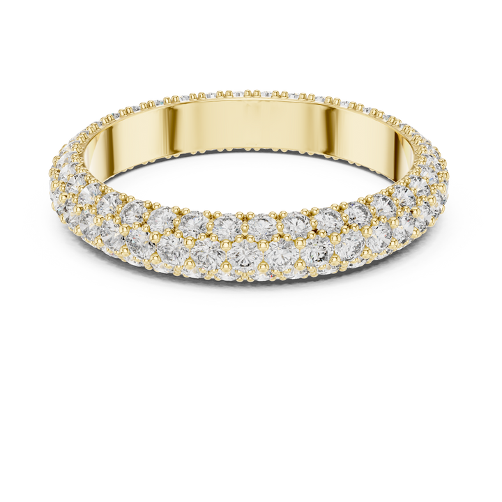 18K Rose Gold Double Row Lab-Grown Diamond Eternity Band Ring