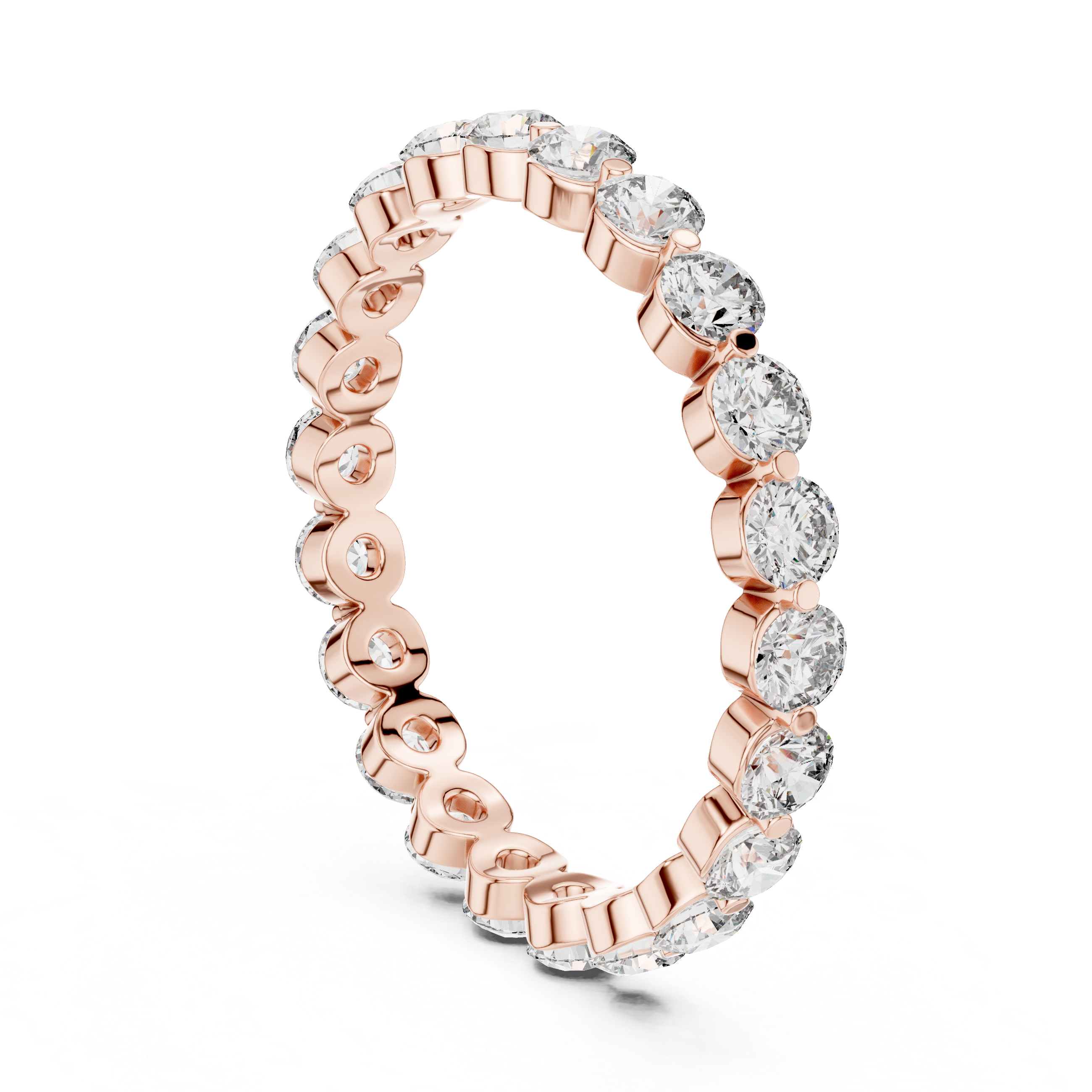 18K Rose Gold Bezel Set Lab-Grown Diamond Eternity Ring