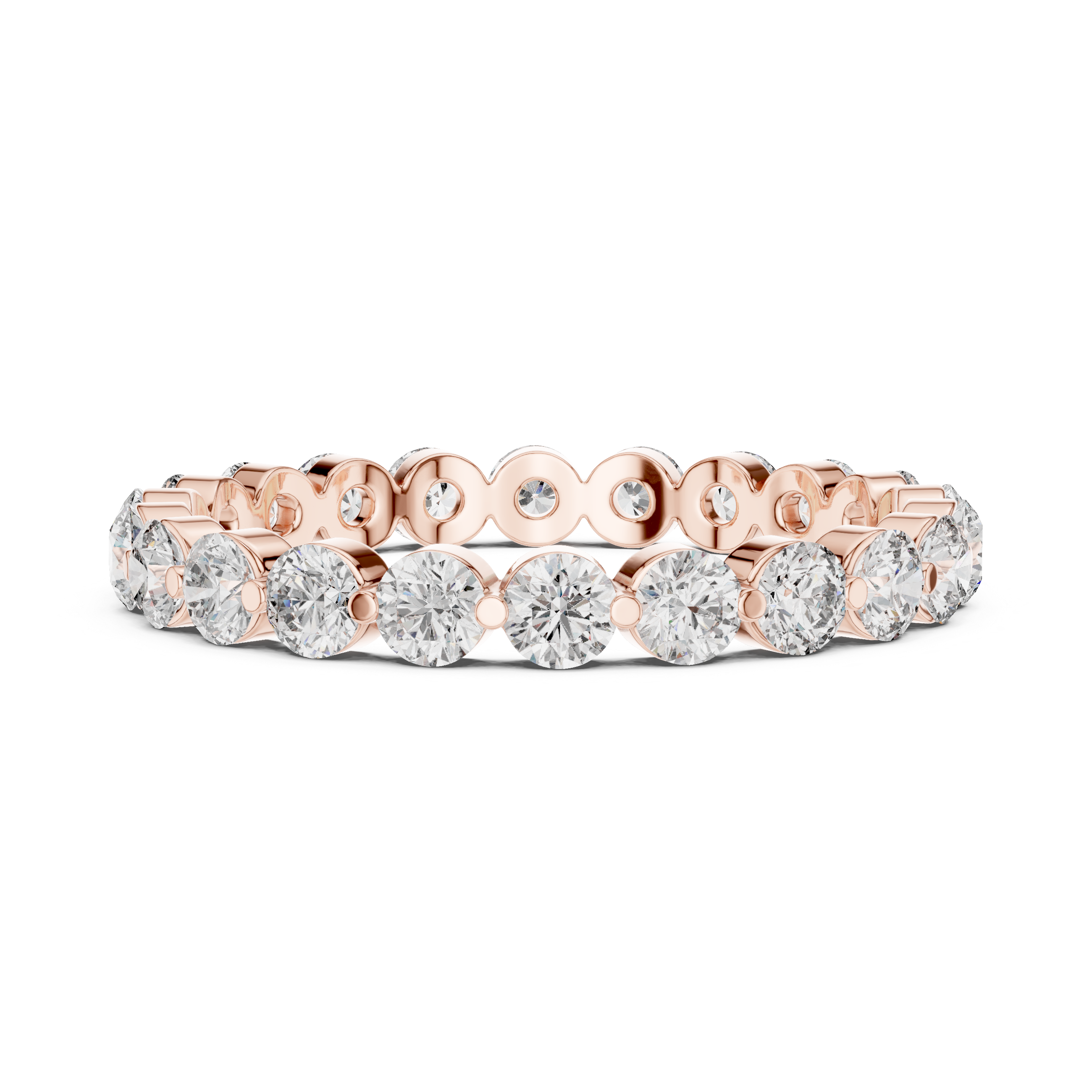 18K Rose Gold Bezel Set Lab-Grown Diamond Eternity Ring
